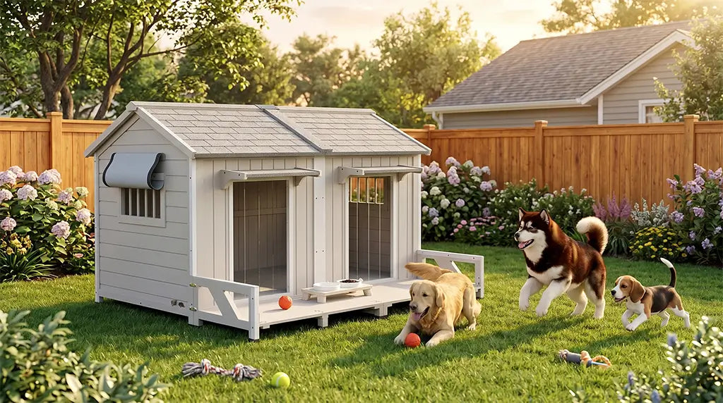 extra large outdoor dog house for 2 dogs