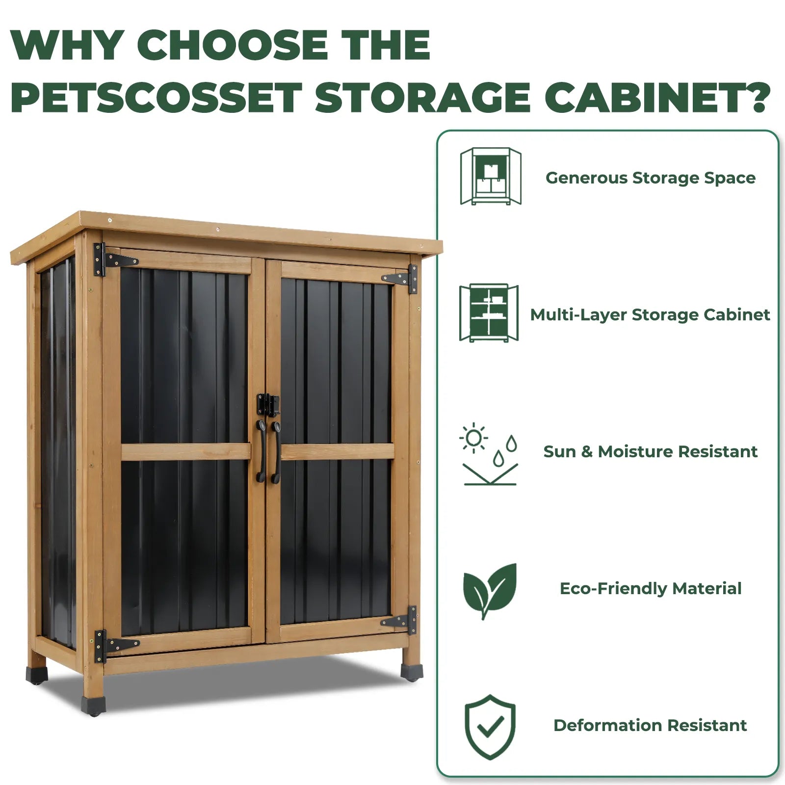 38.8″L Outdoor Storage Shed, Garden Storage Cabinet-GF31