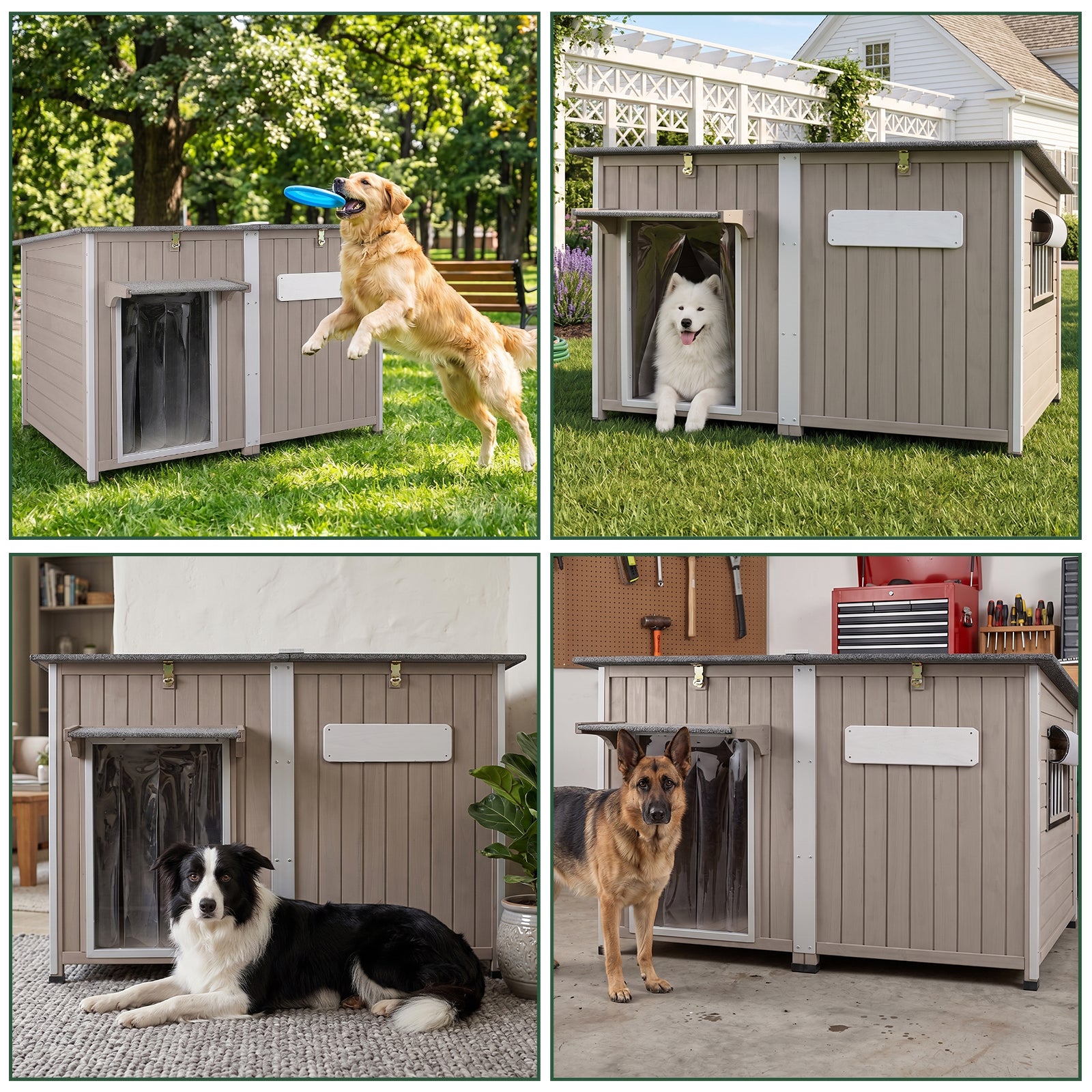 XL Dog House (55"L)- Chew-Proof Metal & Weatherproof- 220lbs Capacity - PET49