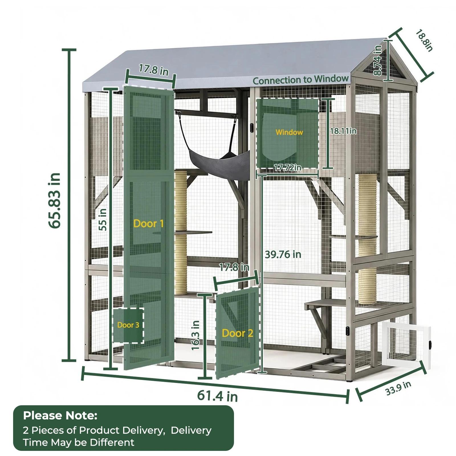 4-Story Large Catio Outdoor Enclosure with Waterproof Roof-PET90