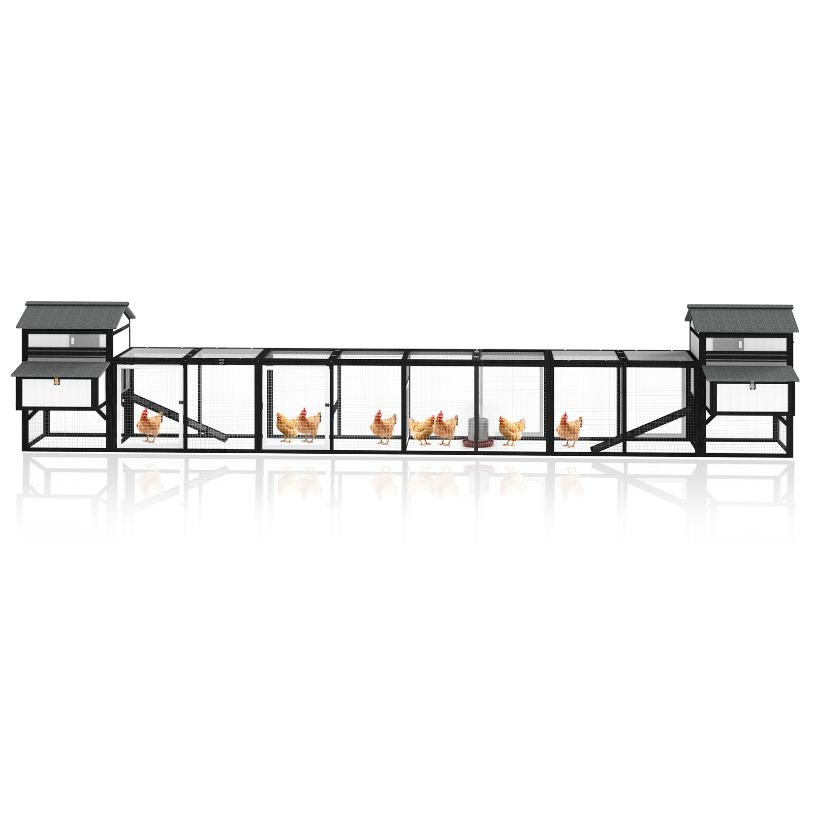 Large chicken coop with run for 4–12 chickens, includes 4 nesting boxes - PET27