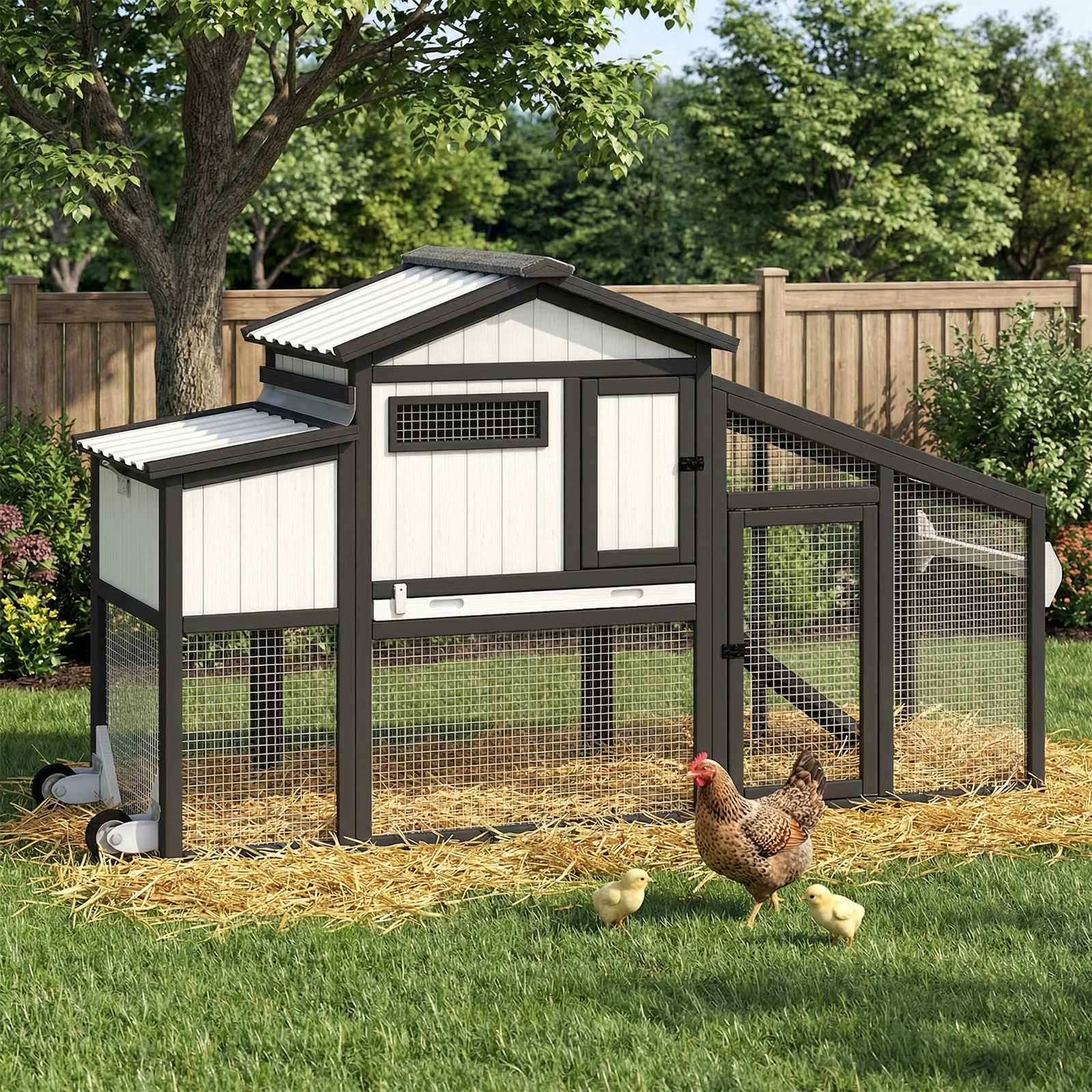 Modular Small Chicken Coop with Run for 2–3 Chickens - PET06