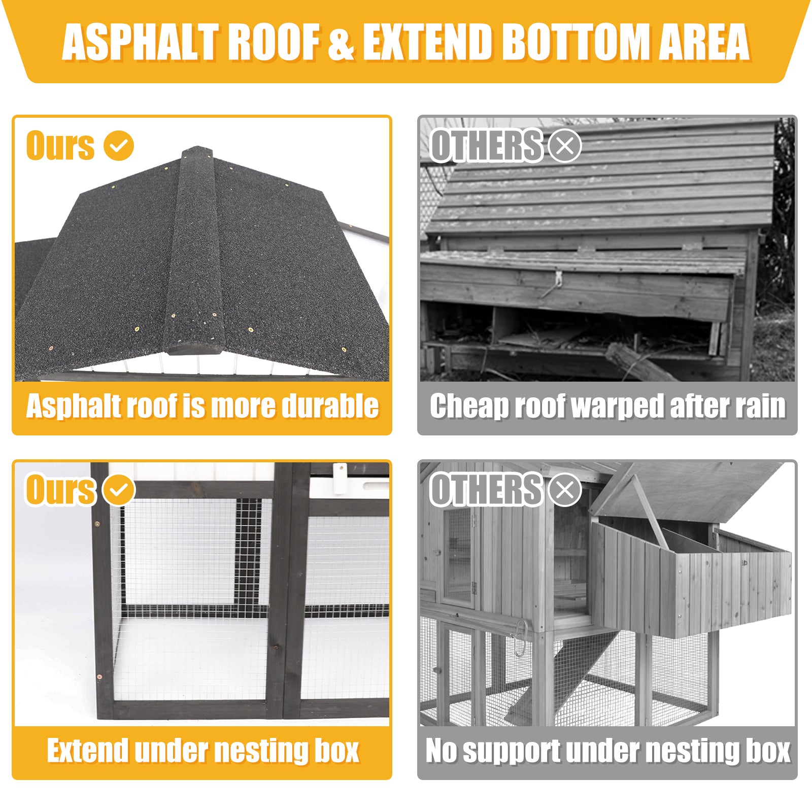 Chicken Coop Combinable Weatherproof & Predator-Proof - PET06 Black&White