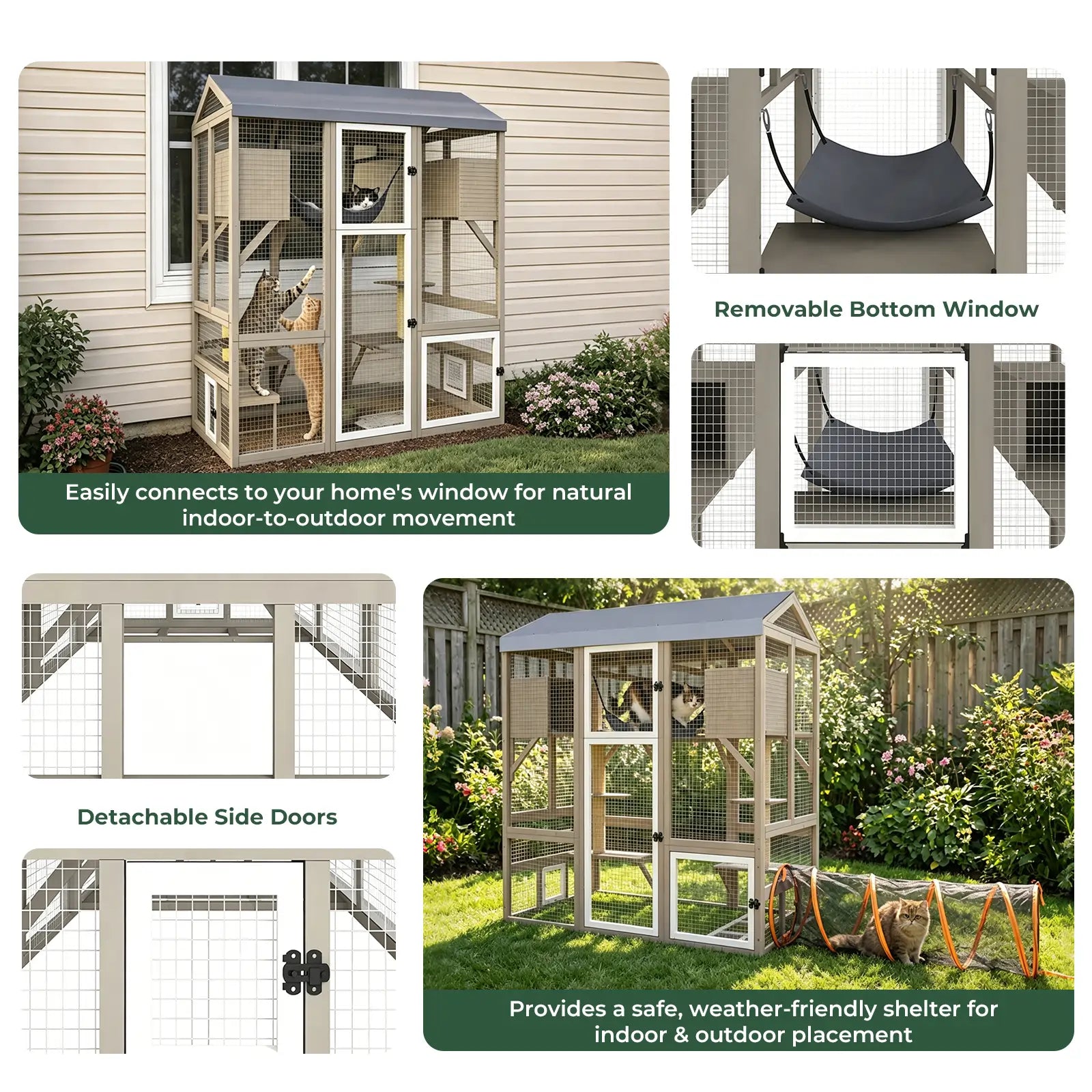 4-Story Large Catio Outdoor Enclosure with Waterproof Roof-PET90