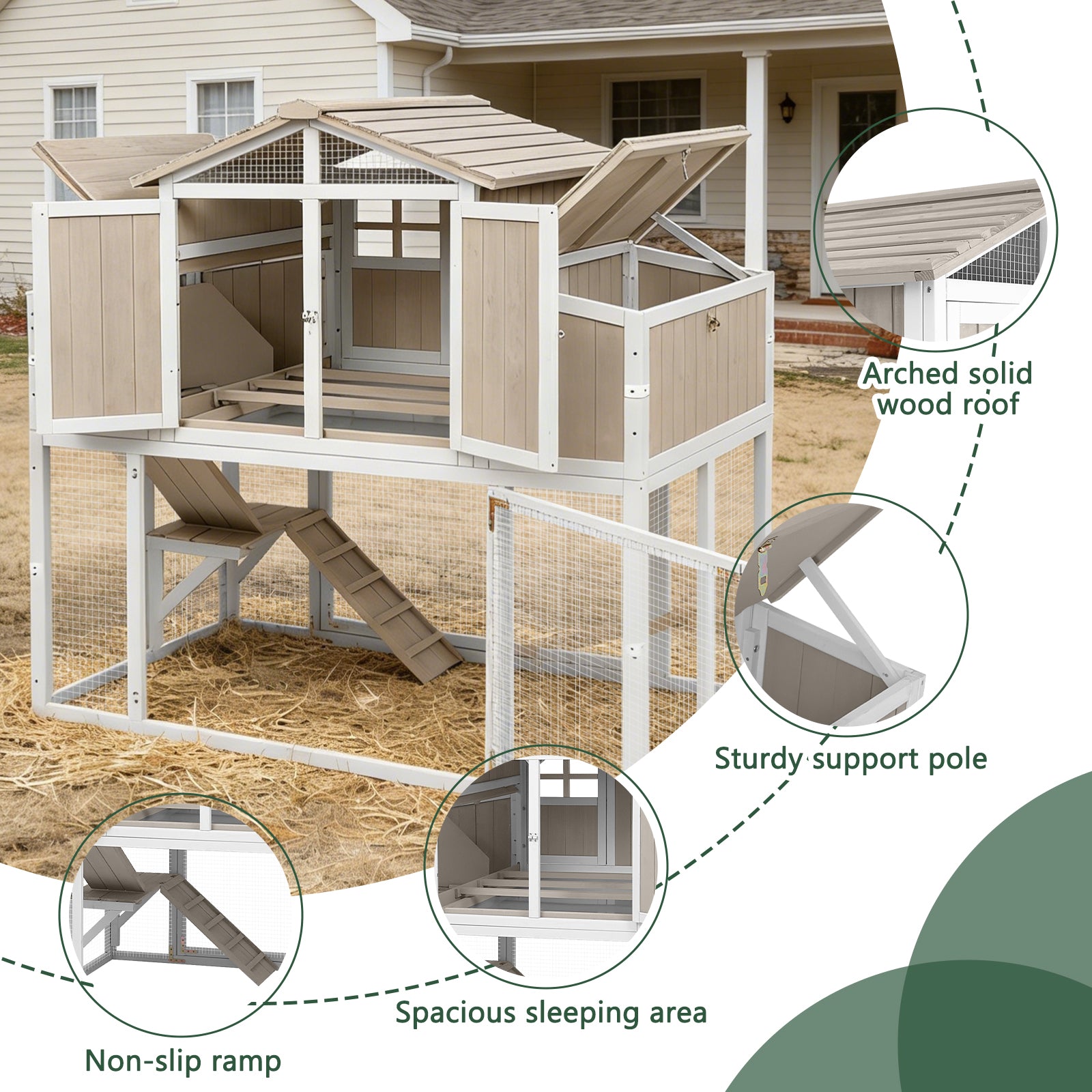 Medium Chicken Coop Predator-Proof for 2–4 Chickens Expandable to Large Coop - PET85