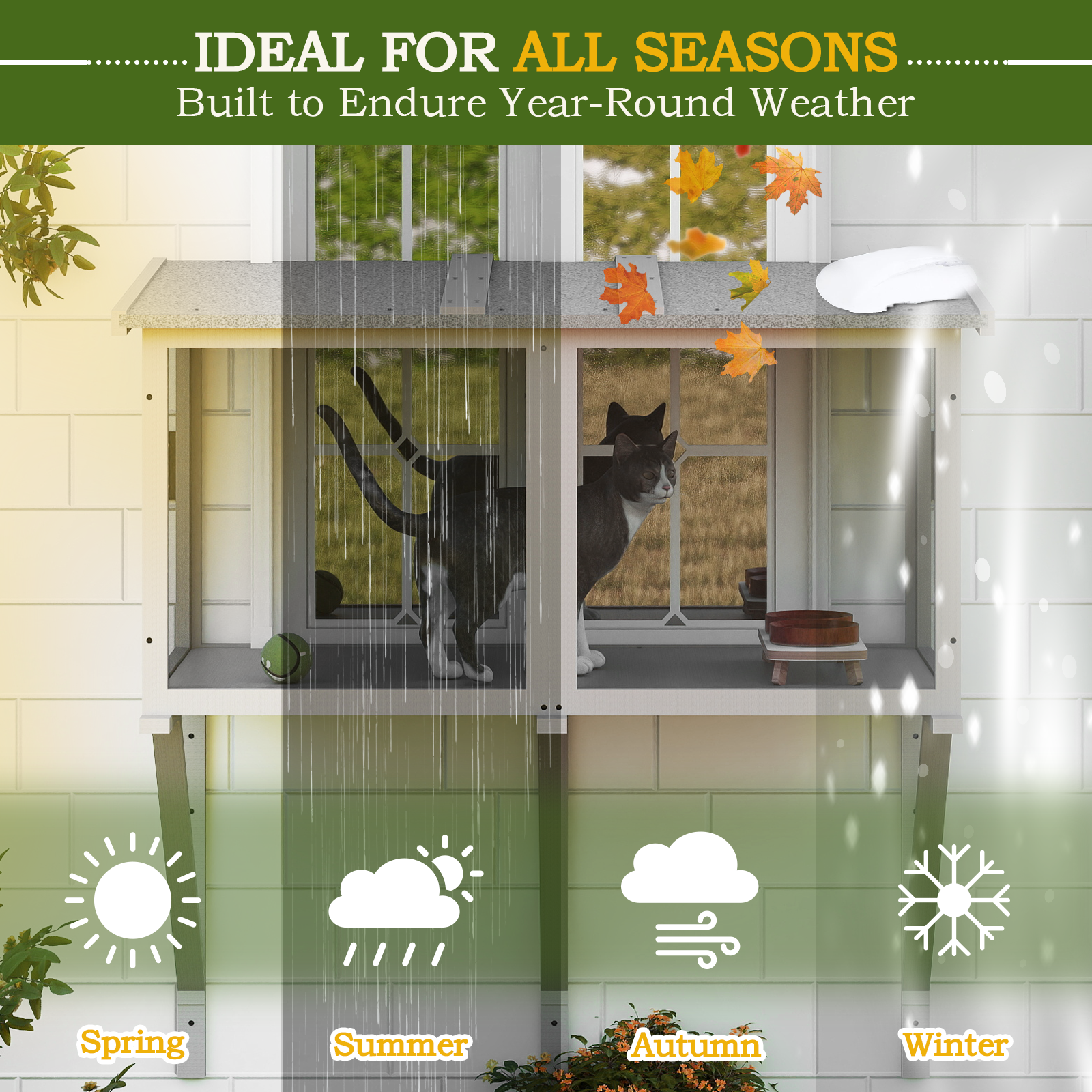 Cat Window Box, Window Catio Outdoor Enclosure-PET07