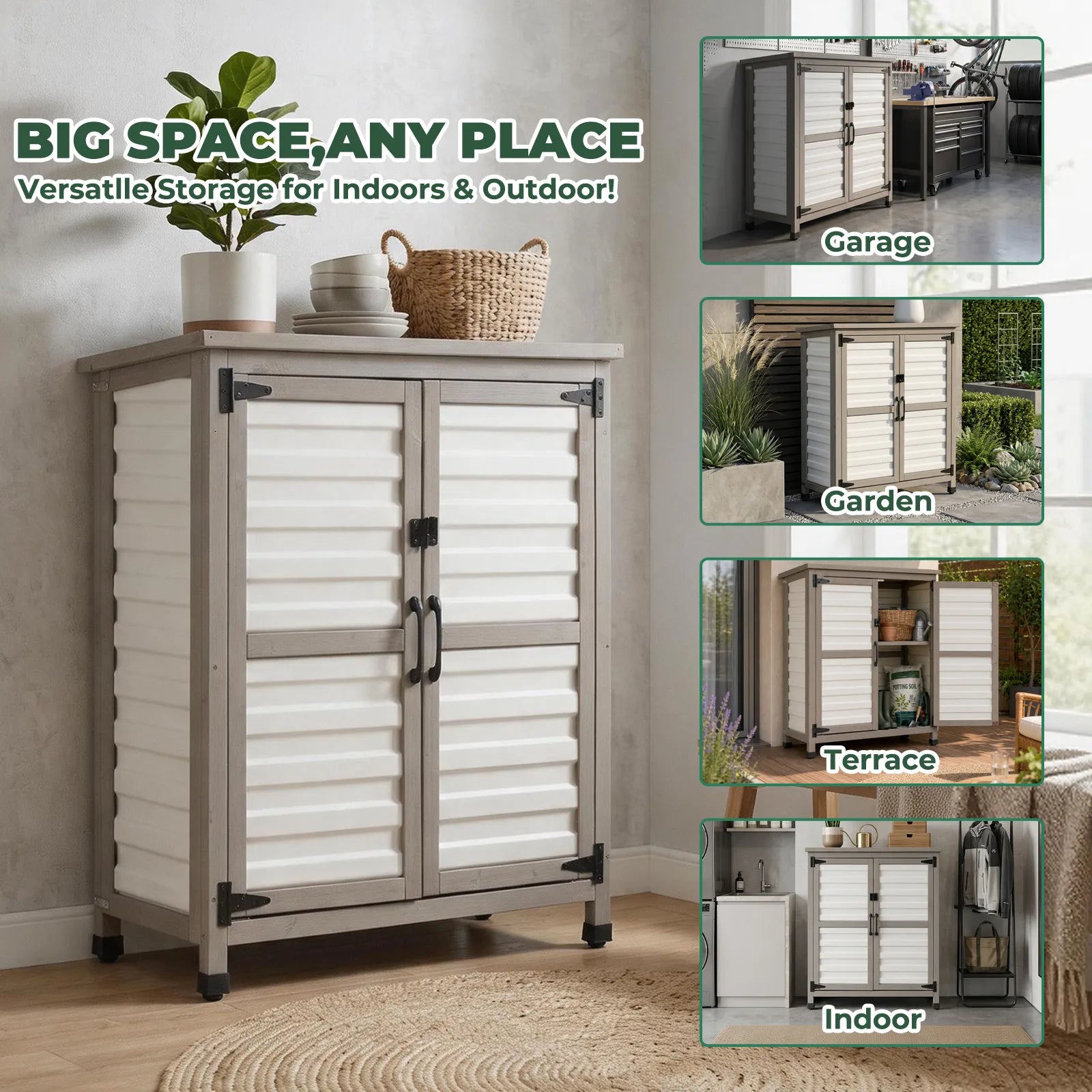 38.8″L Outdoor Storage Shed, Garden Storage Cabinet-GF31