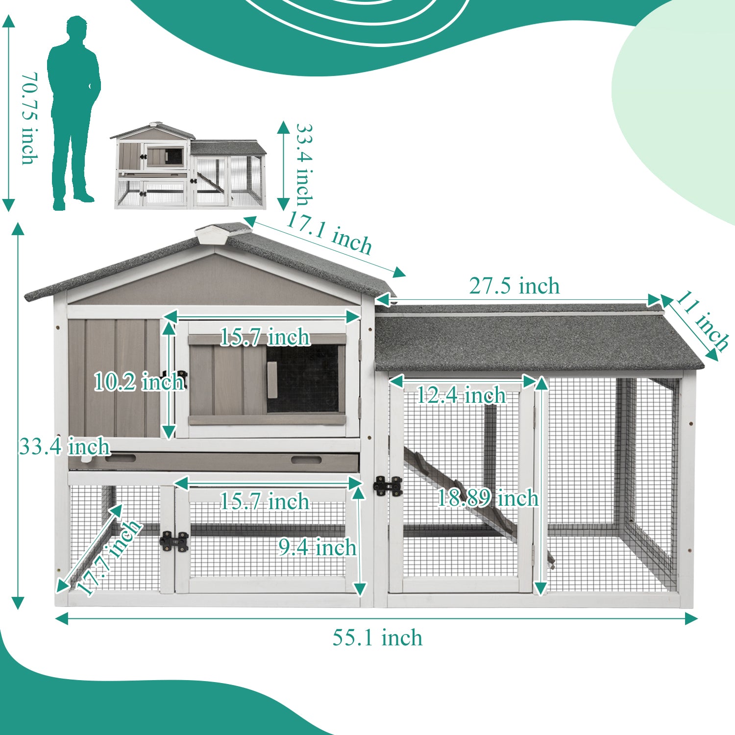 Bunny hutch with mesh panels for ventilation and security