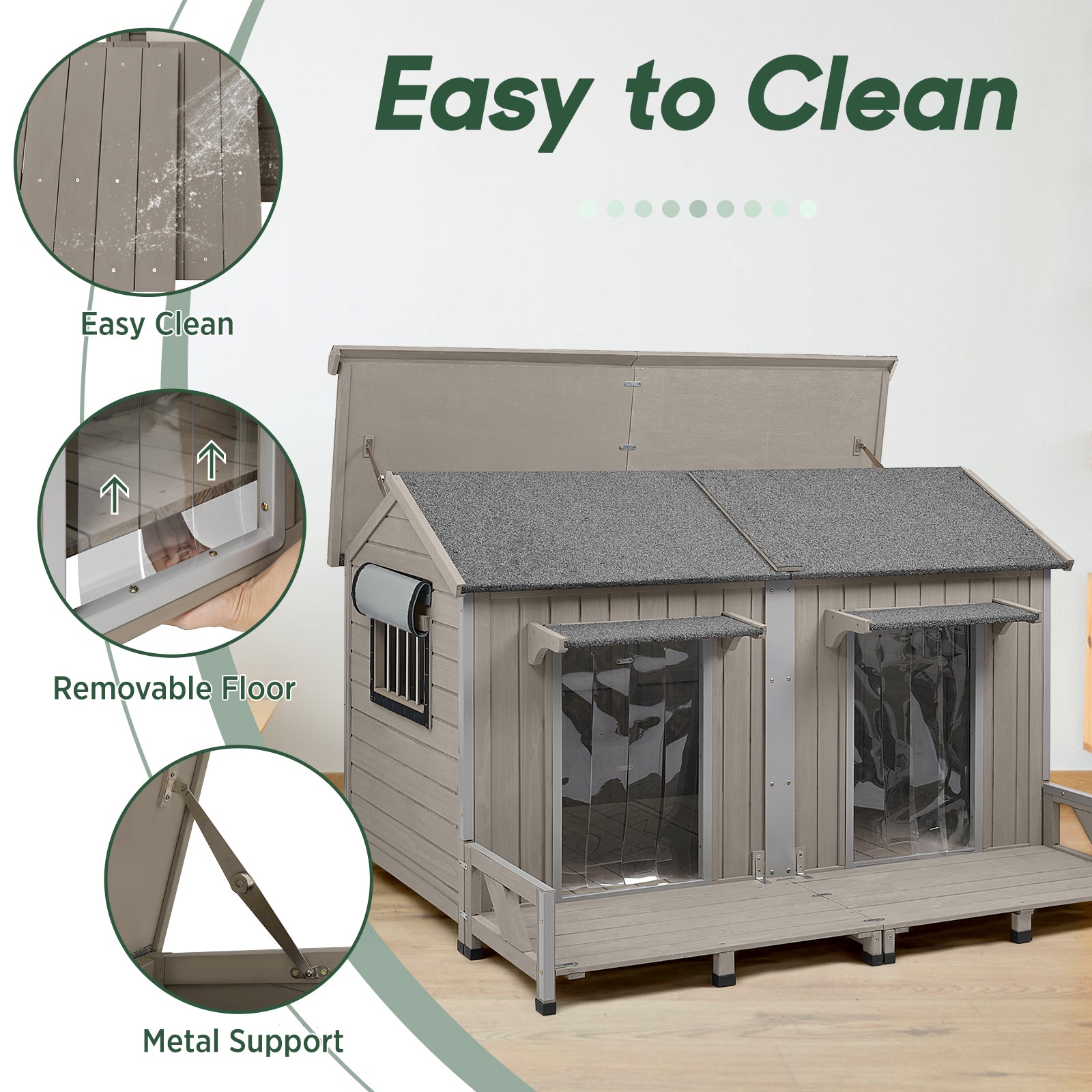 XL Dog House for 2 Dogs Chew-Proof Waterproof Roof-PET58