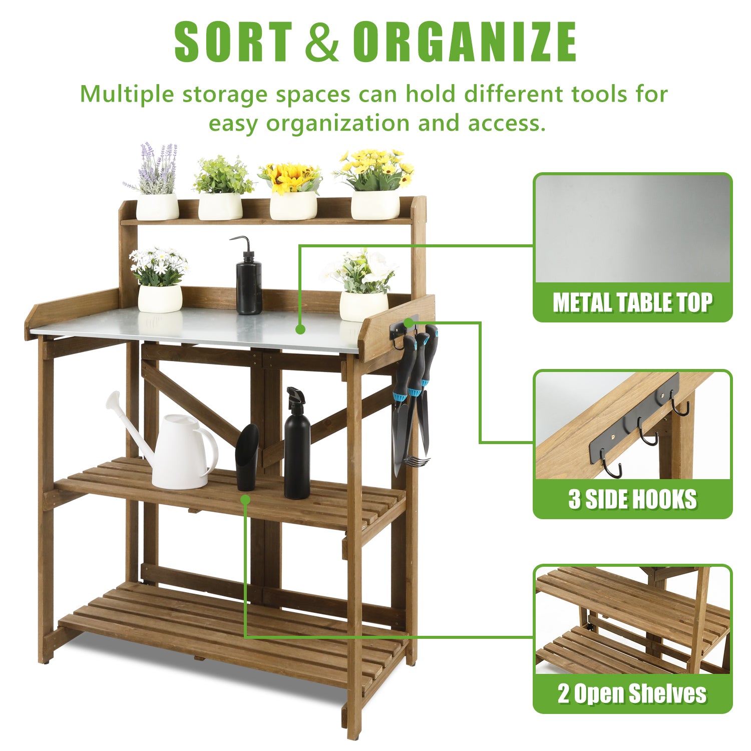 Foldable garden workstation for planting and repotting