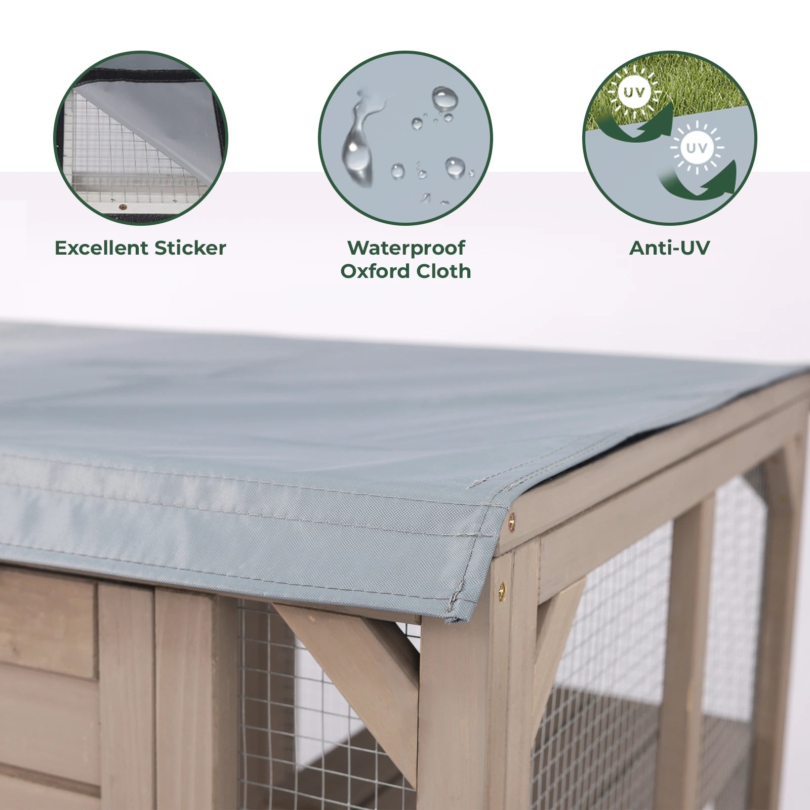 5-Door Expandable Outdoor Wooden Cat Enclosure with Window Access-PET78