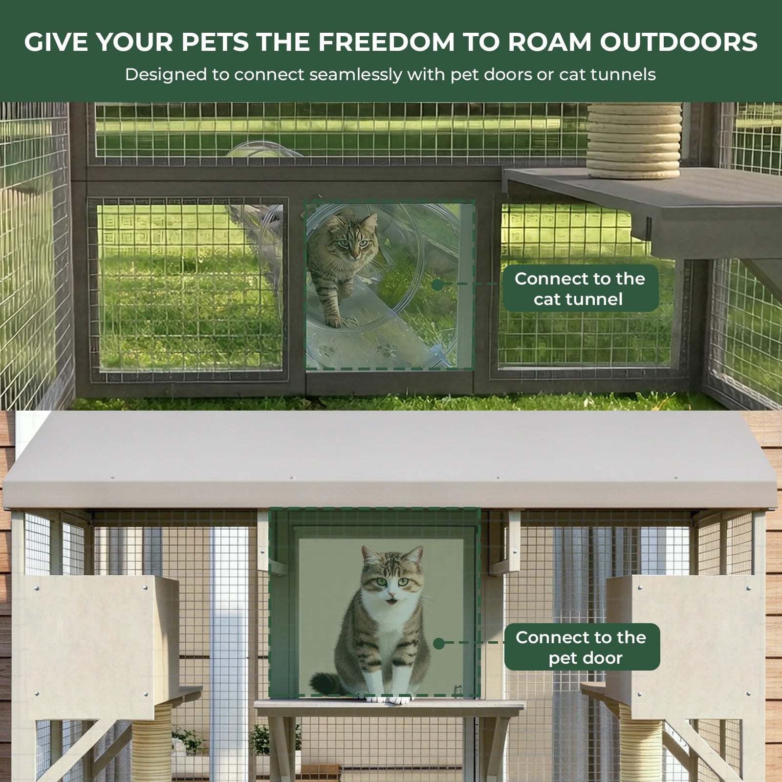4-Story Large Catio Outdoor Enclosure with Waterproof Roof-PET90