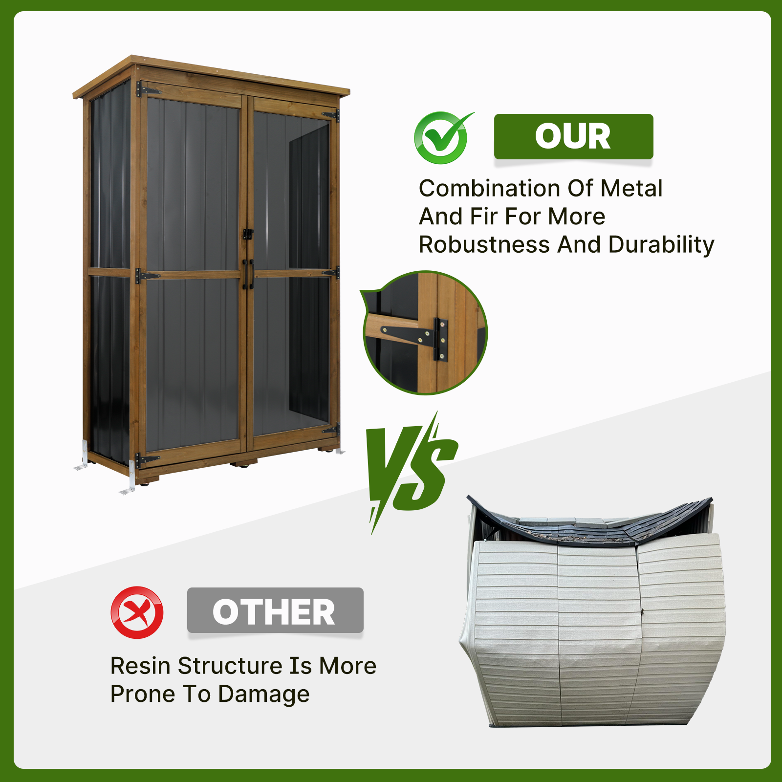 68.3″H Outdoor Storage Cabinet with 3 Adjustable Shelves-GF33