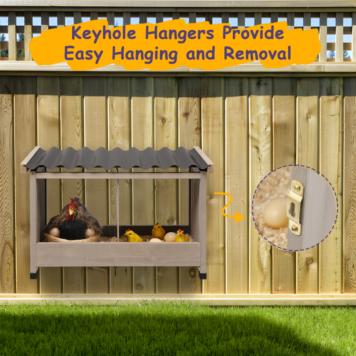 Durable PVC roofing on double nesting box protecting from rain