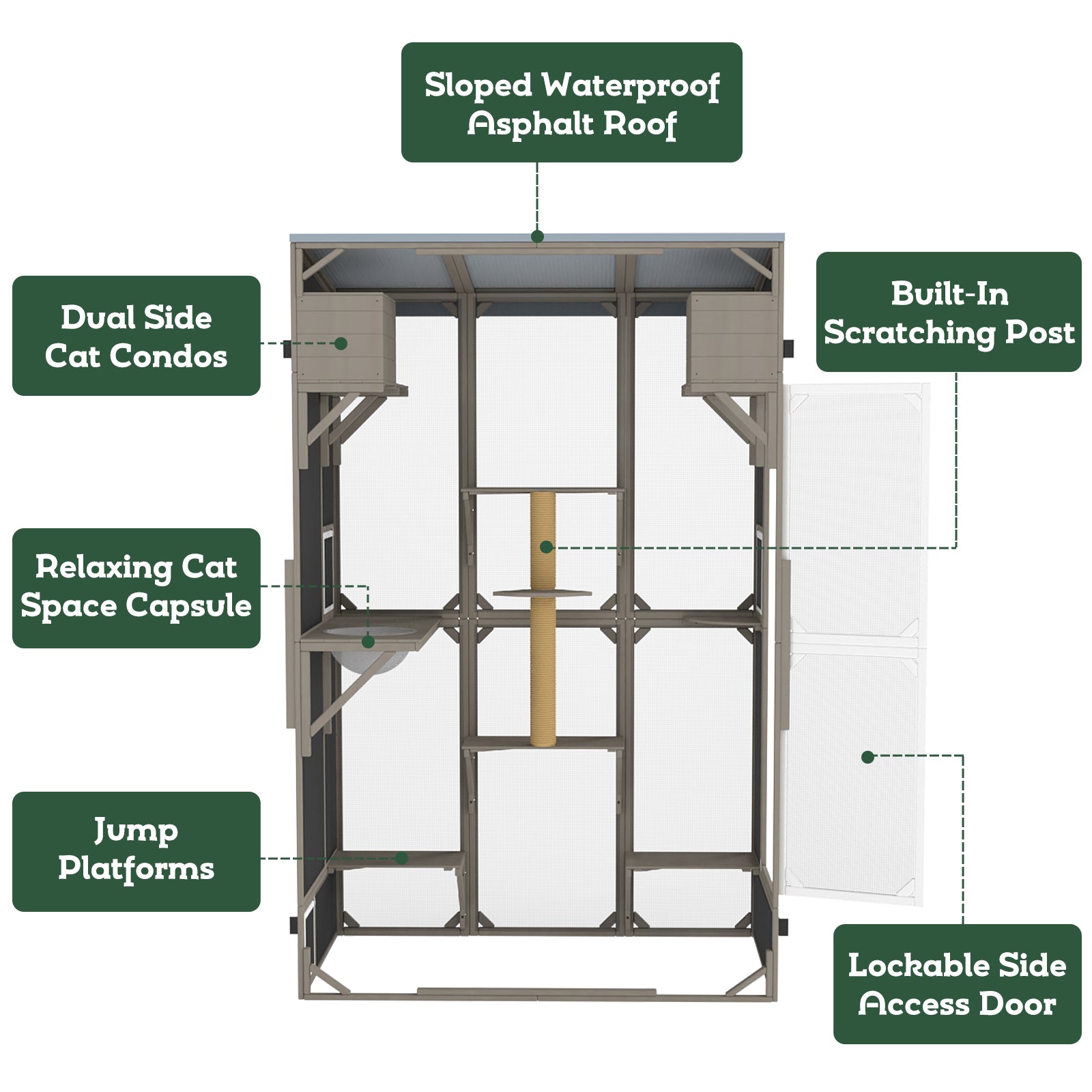 Cat Window Catio-Expandable Outdoor Living Space for Multi-Cat Homes-PET94