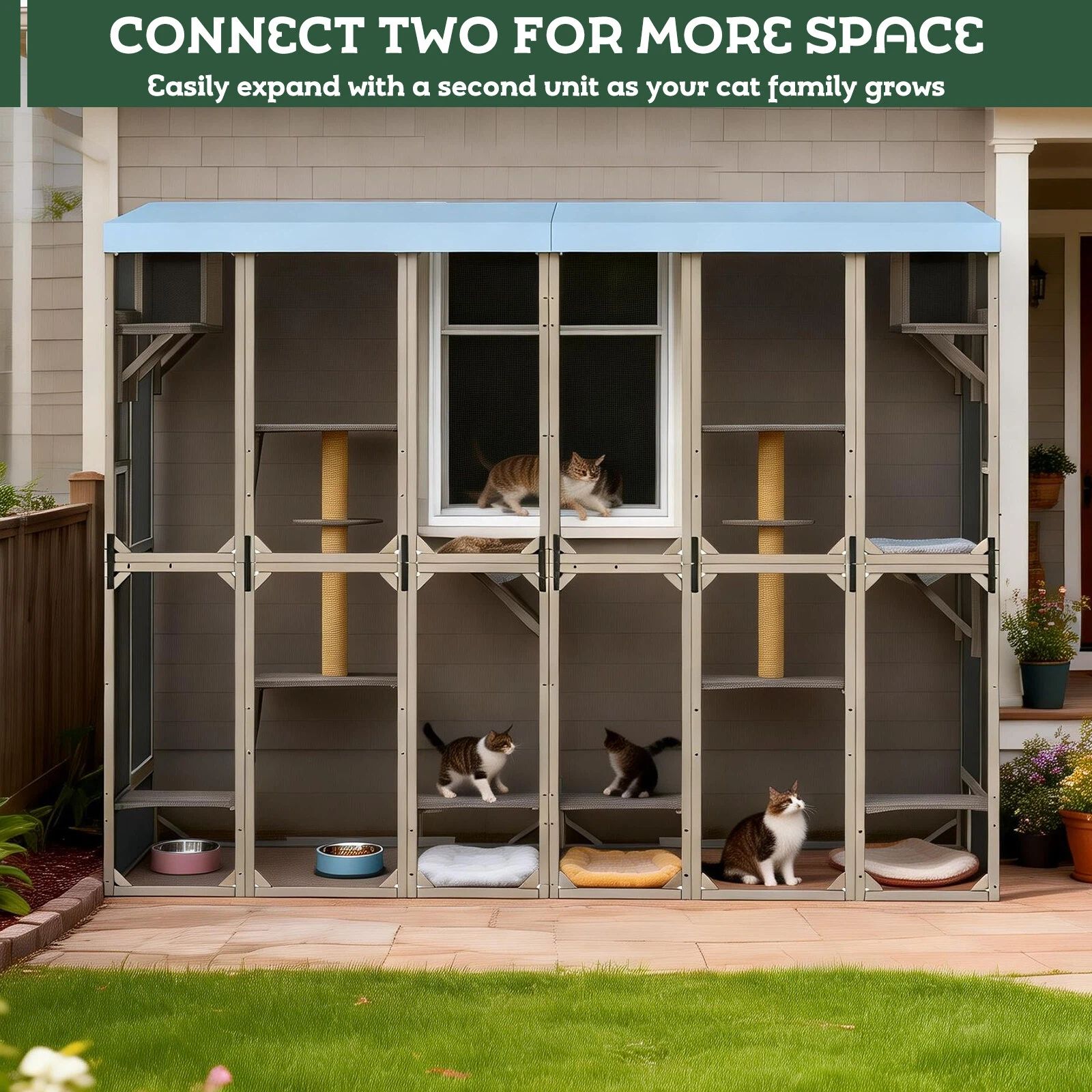 Cat Window Catio-Expandable Outdoor Living Space for Multi-Cat Homes-PET94