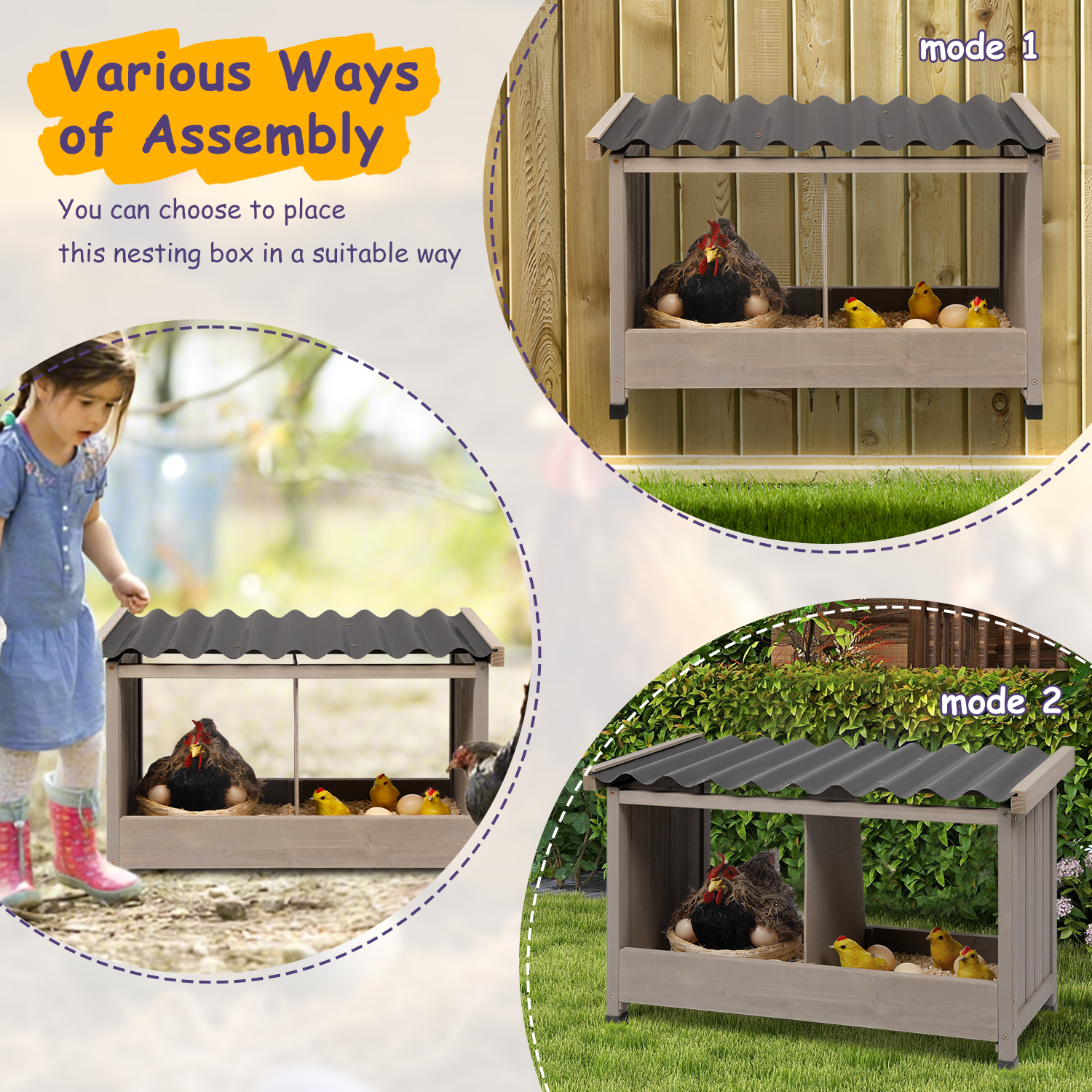 Nesting box designed for easy hen access and egg collection