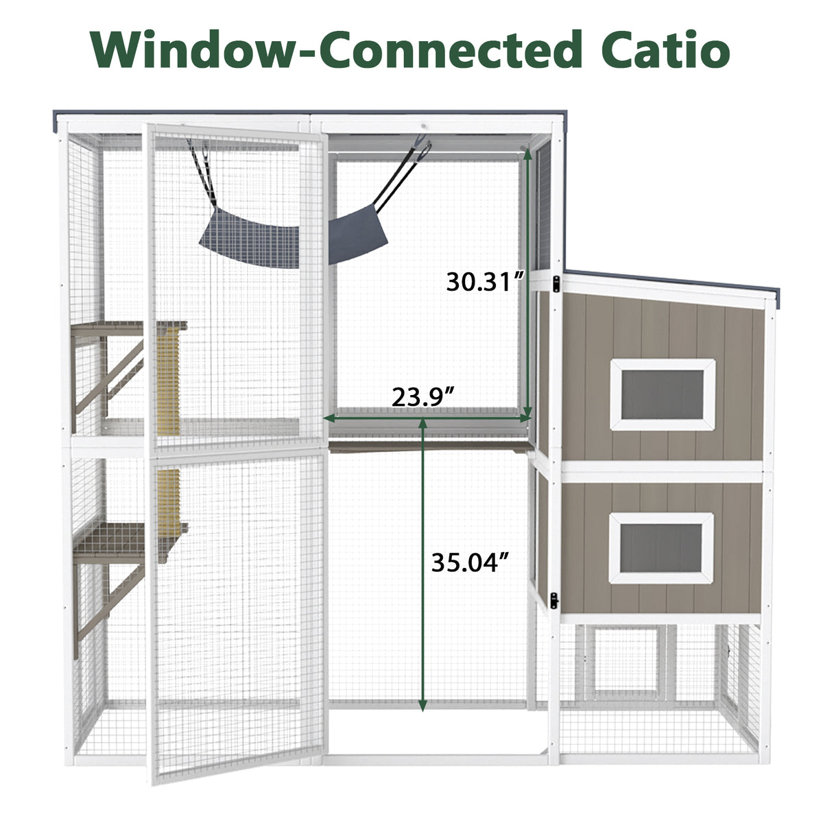 Large Walk-in Catio with Cat House Multi-Level Outdoor-PET93