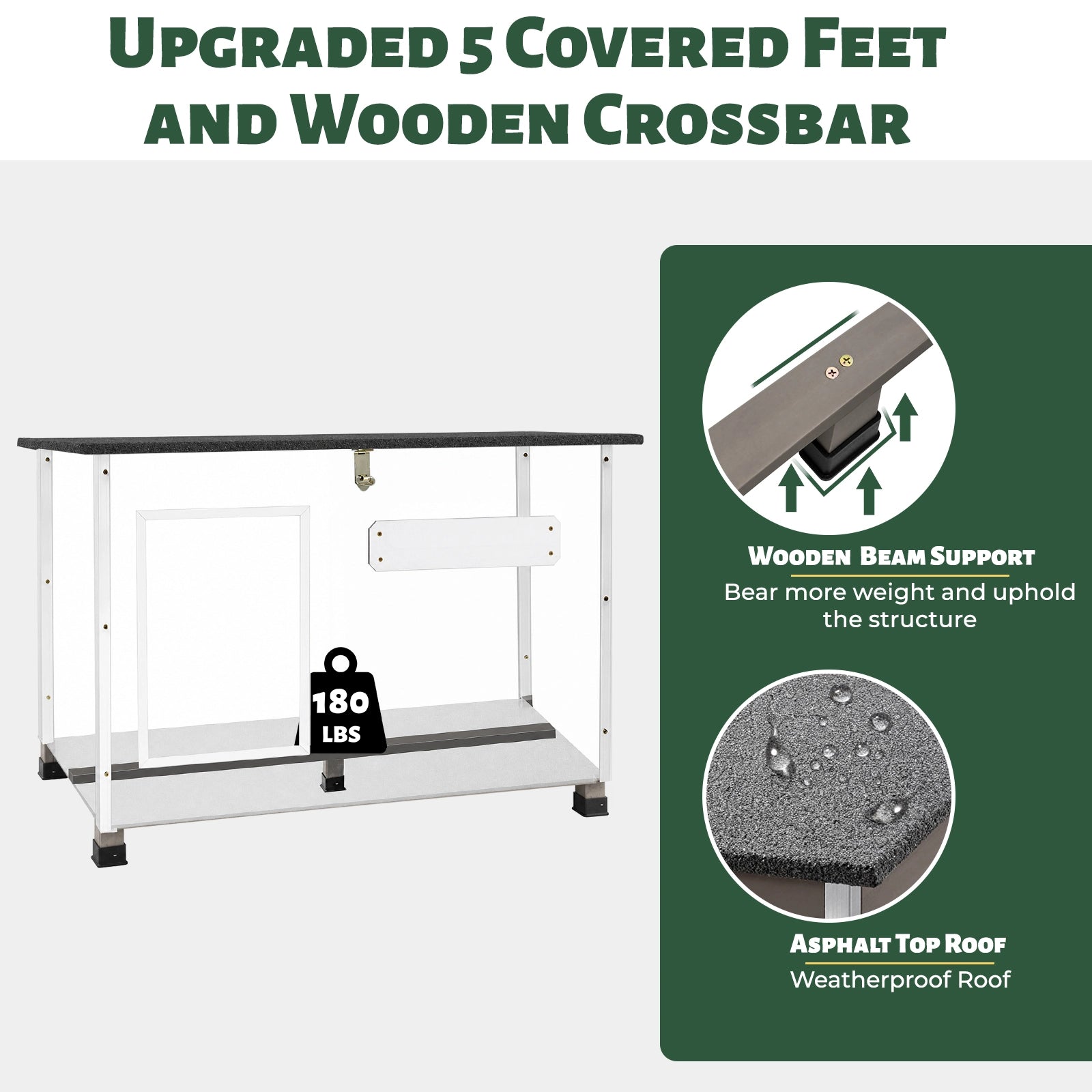 Small Dog House (33.8"L)Metal-Reinforced Chew-Proof Rainproof - PET63