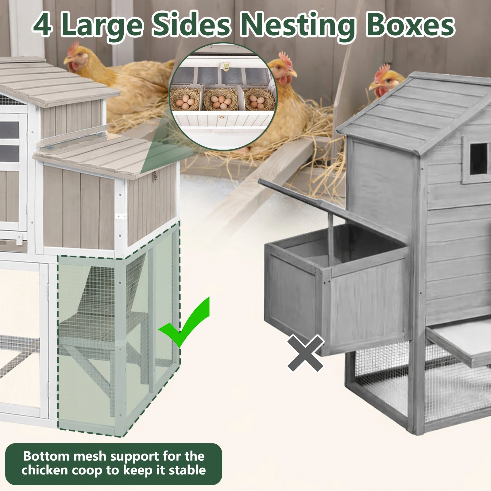 Large Expandable Chicken Coop – Predator-Proof Modular Hen House with Run (PET85 + PET88 Extensions)