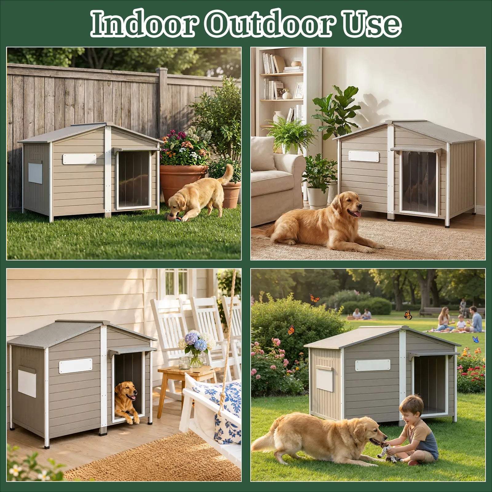 XL Dog House (55.1"L) - Chew-Proof Metal & Waterproof - PET57