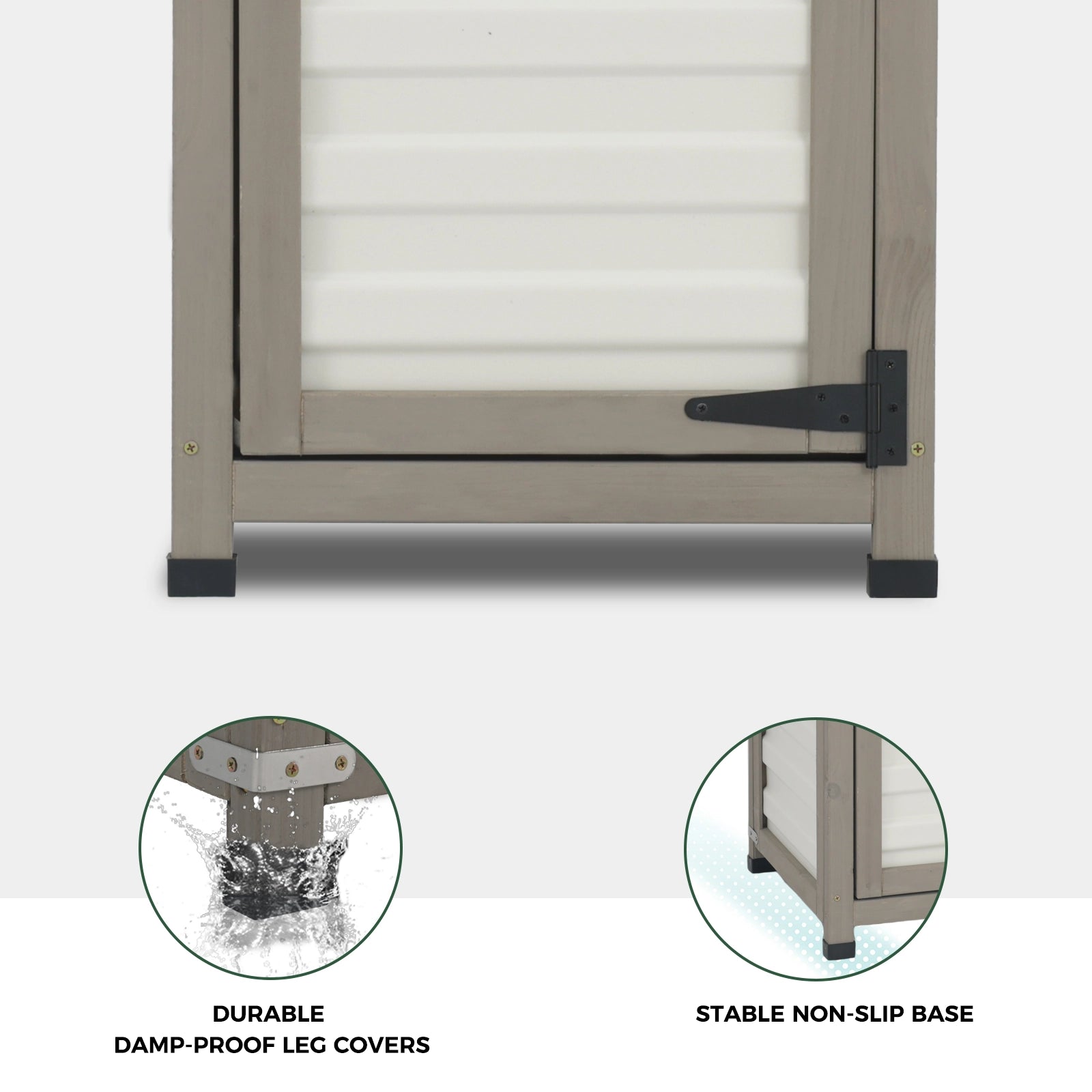 Outdoor Waterproof Storage Cabinet with Metal Top & Adjustable Shelves-GF35