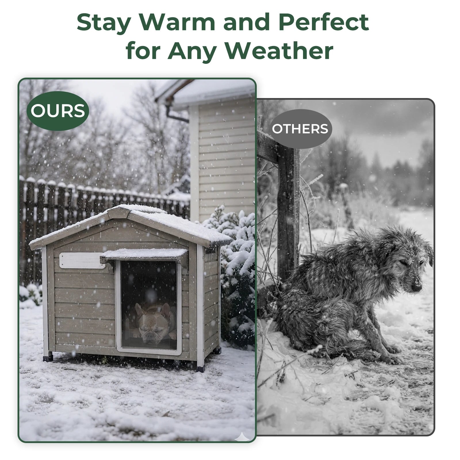 Small Dog House (30.1"L)Metal-Reinforced Chew-Proof Rainproof - PET46