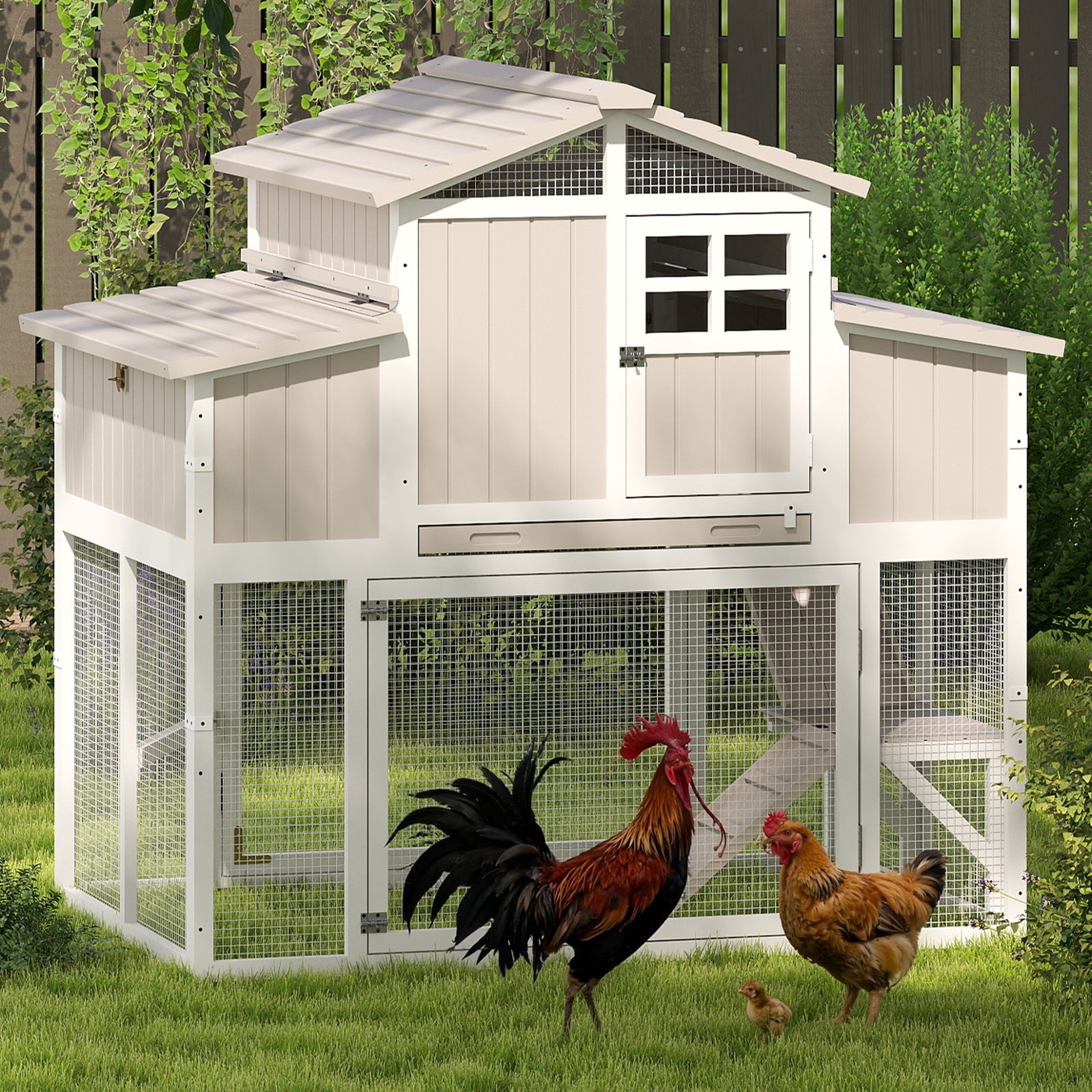 Medium Chicken Coop Predator-Proof for 2–4 Chickens Expandable to Large Coop - PET85