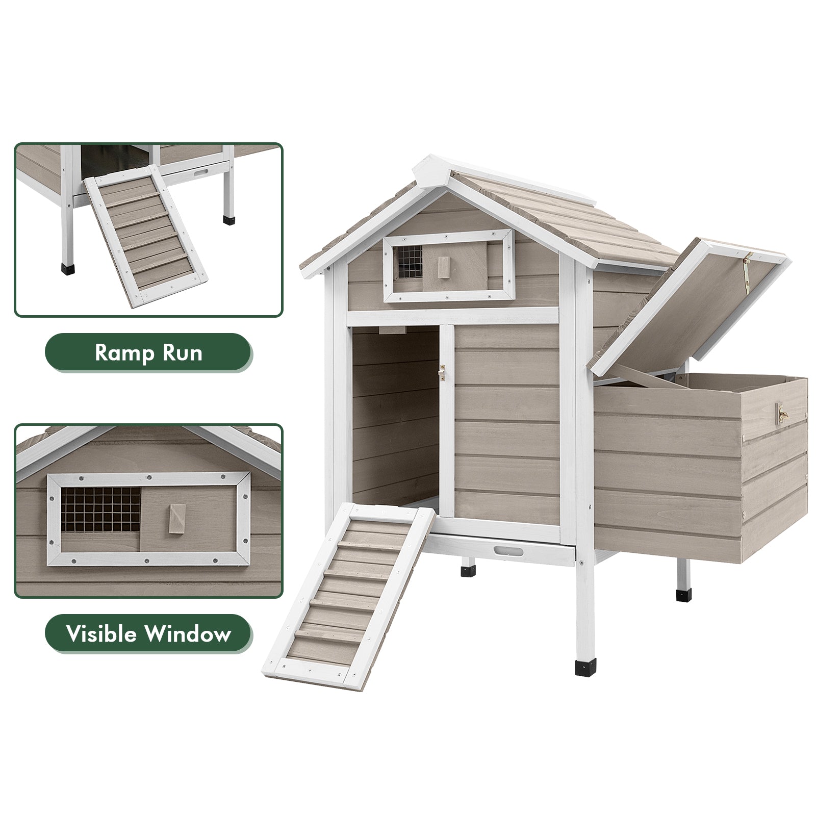 Small Chicken Coop for 1-3 Chickens with Nesting Box - PET25