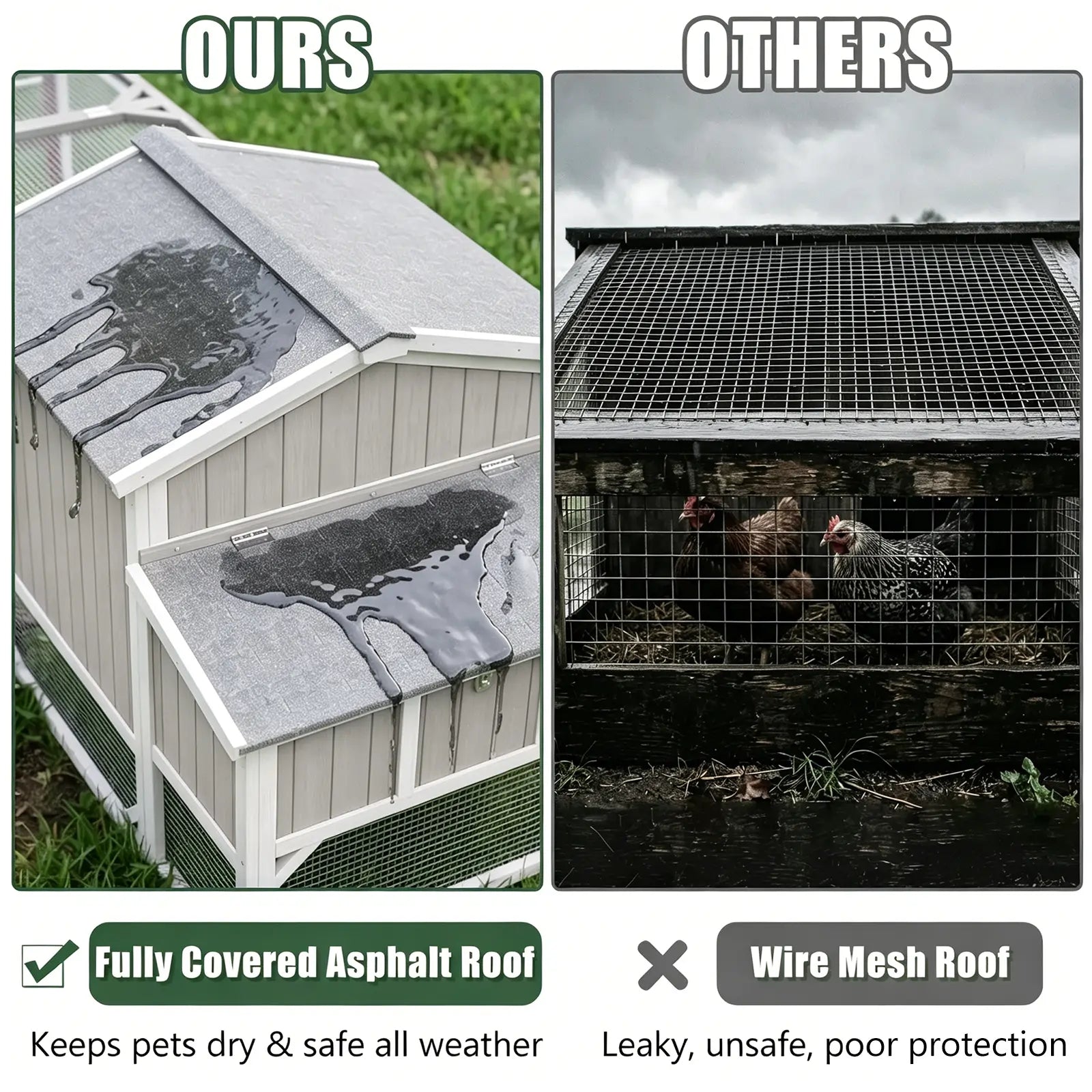 Medium Chicken Coop with Run for 4-8 Chickens Expandable to Large Coop - PET24