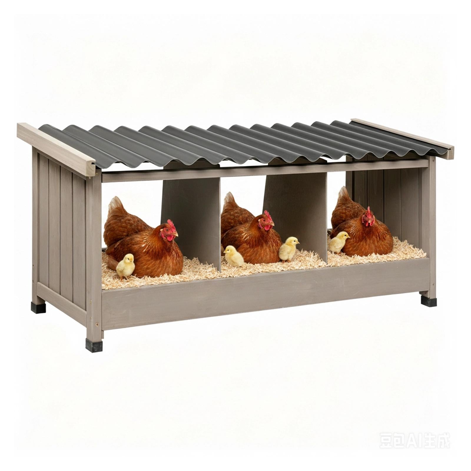 Petscosset-Triple Chicken Nesting Box with PVC Roof