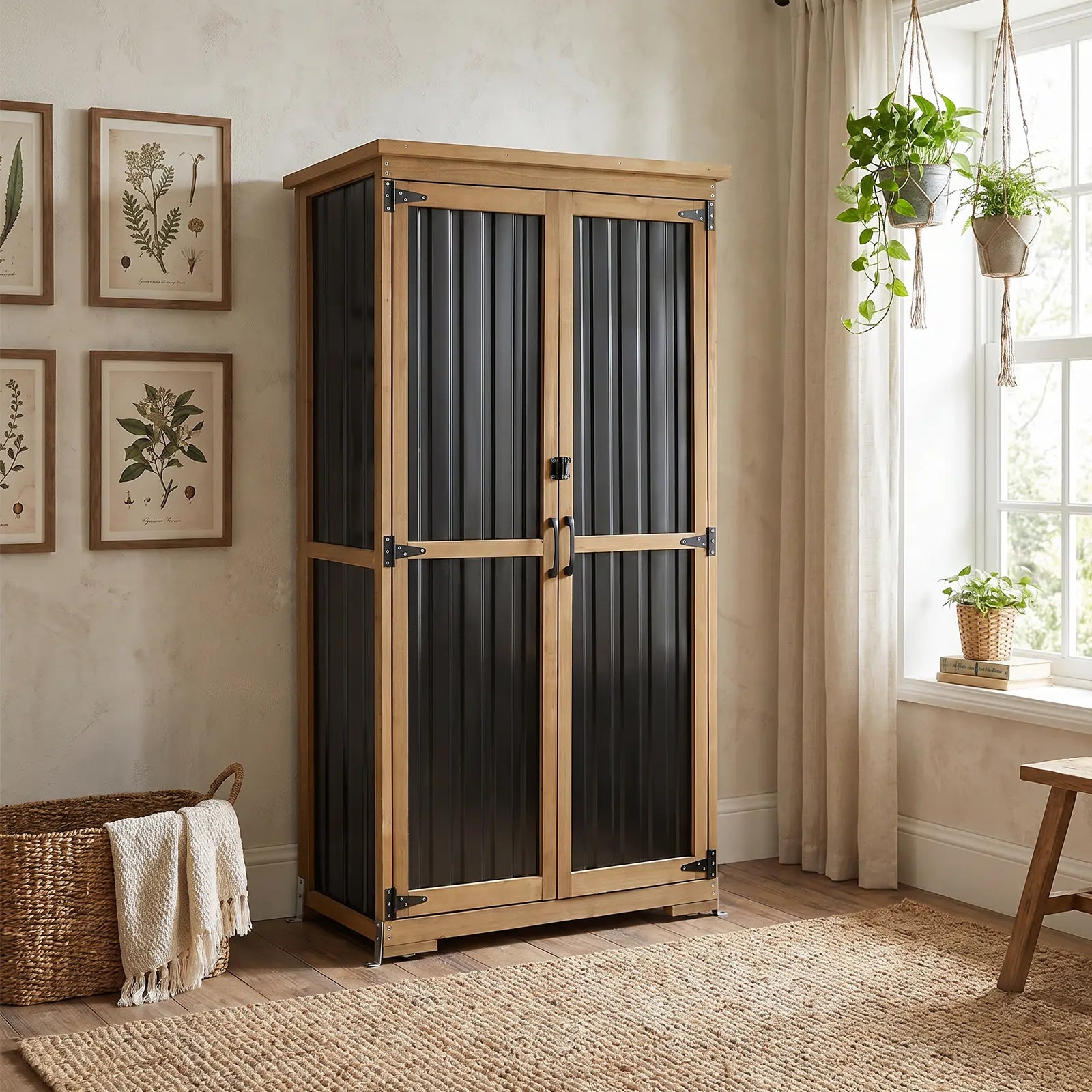 Indoor & Outdoor Waterproof Storage Cabinet with Shelves -GF32