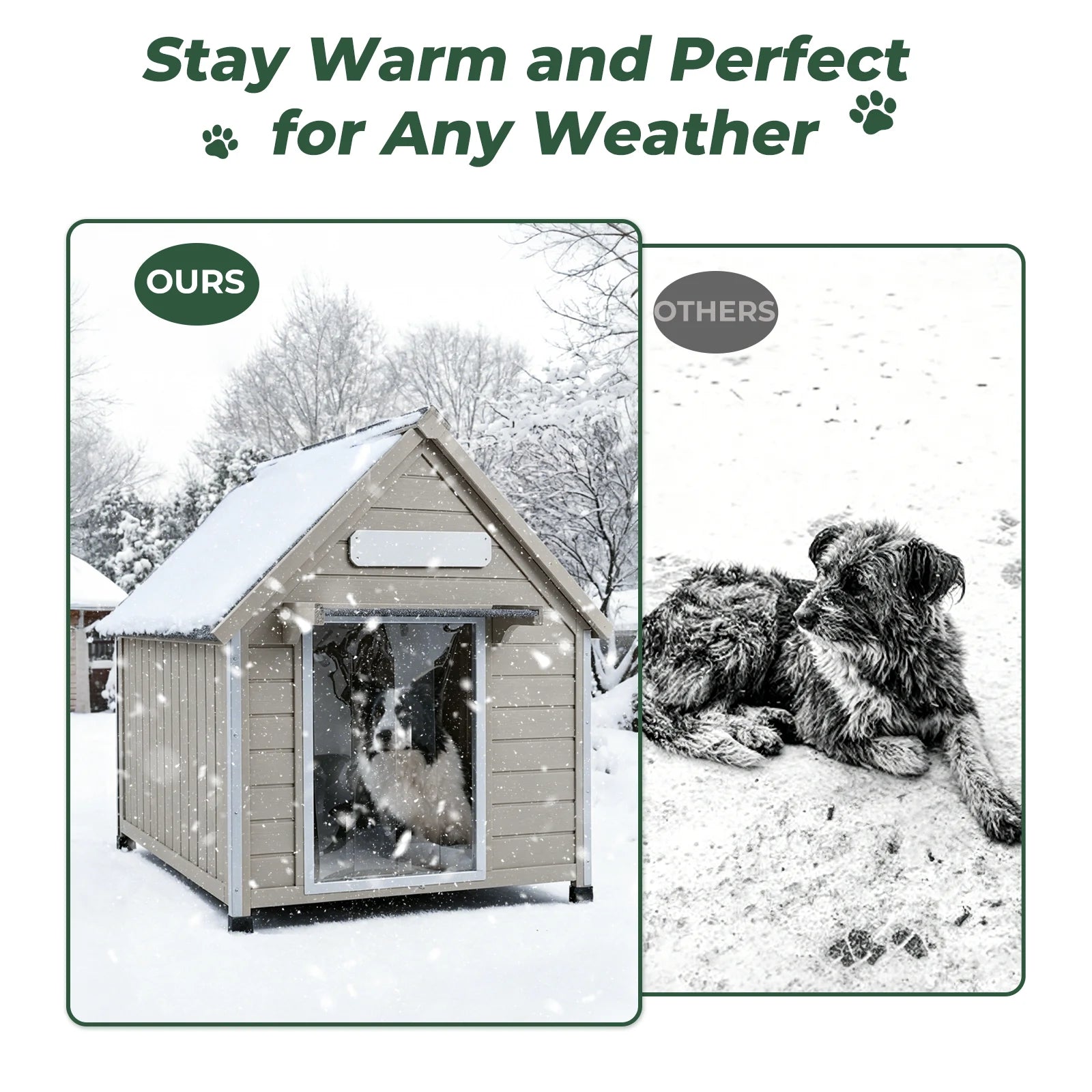 Dog House(20.5"L~30.5"L)-Metal Chew-Proof & Waterproof Roof - PET45