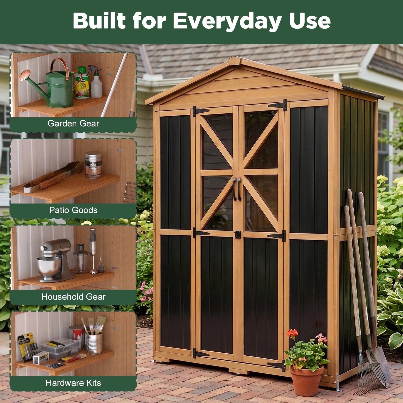 Extra Large (72.24 ″ Tall) Outdoor Storage Cabinet with Adjustable Shelves & Anti-Tip Kit - GF42