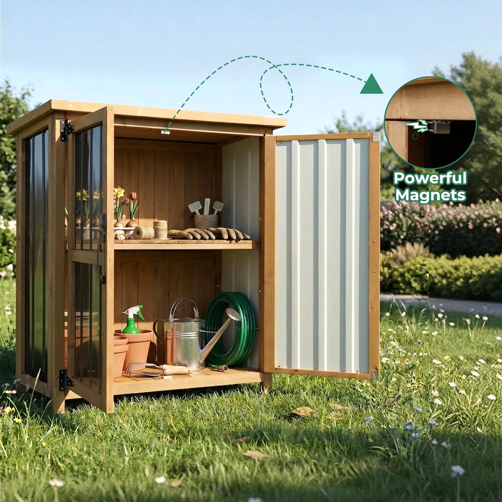 38.8″L Outdoor Storage Shed, Garden Storage Cabinet-GF31