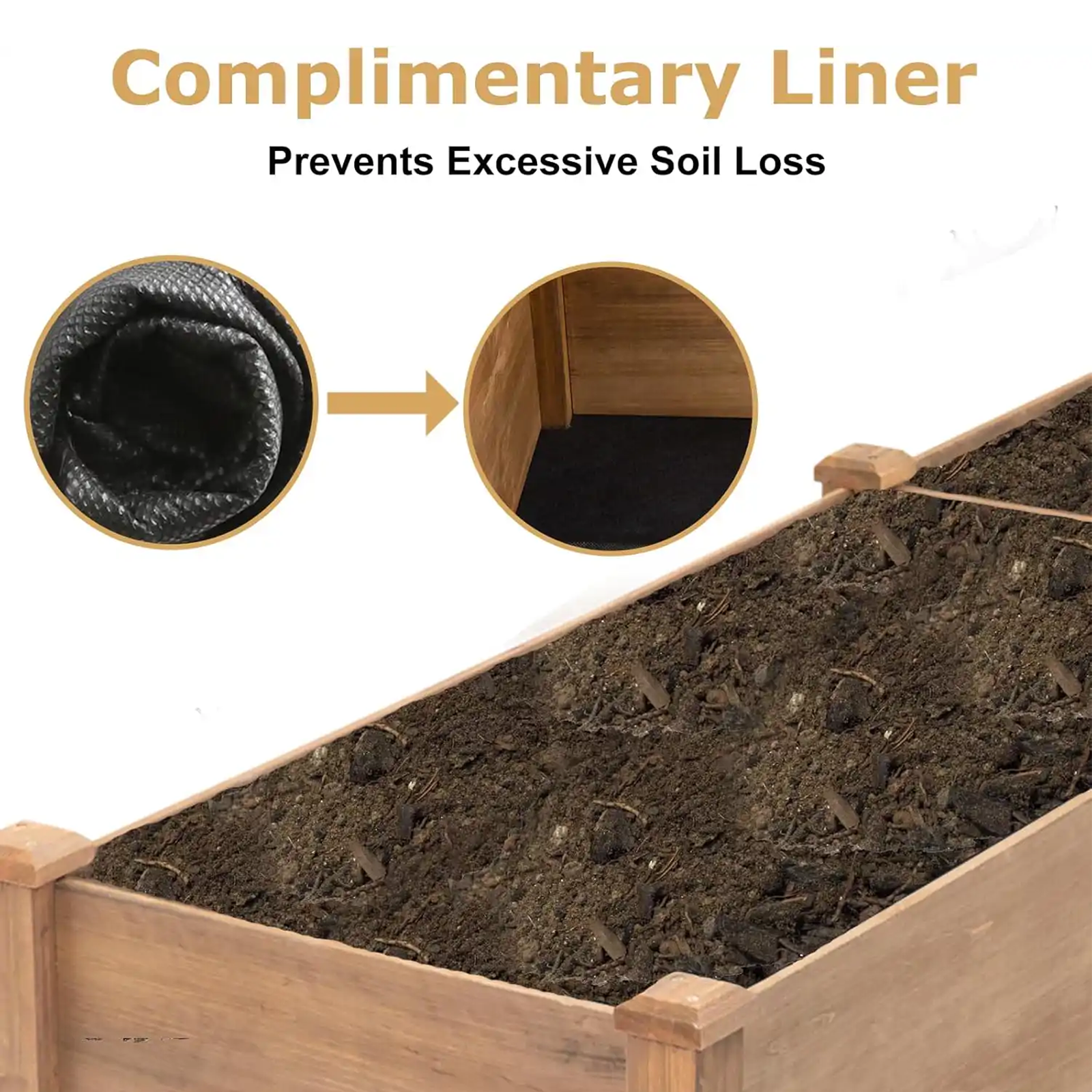 92.9″L Garden Bed Wooden Planter Box for Outdoor Gardening-GF20