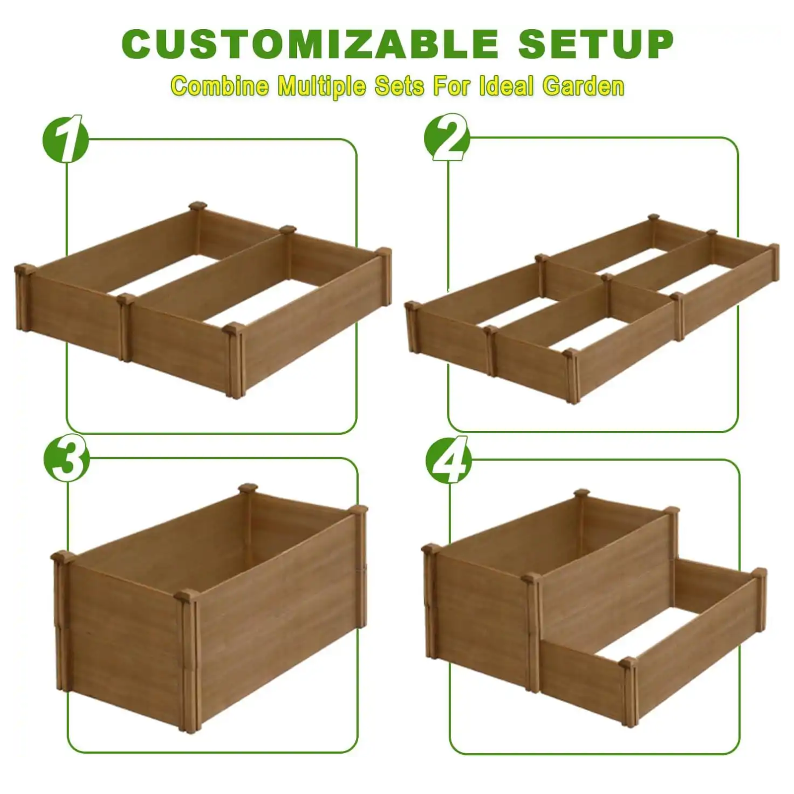 92.9″L Garden Bed Wooden Planter Box for Outdoor Gardening-GF20