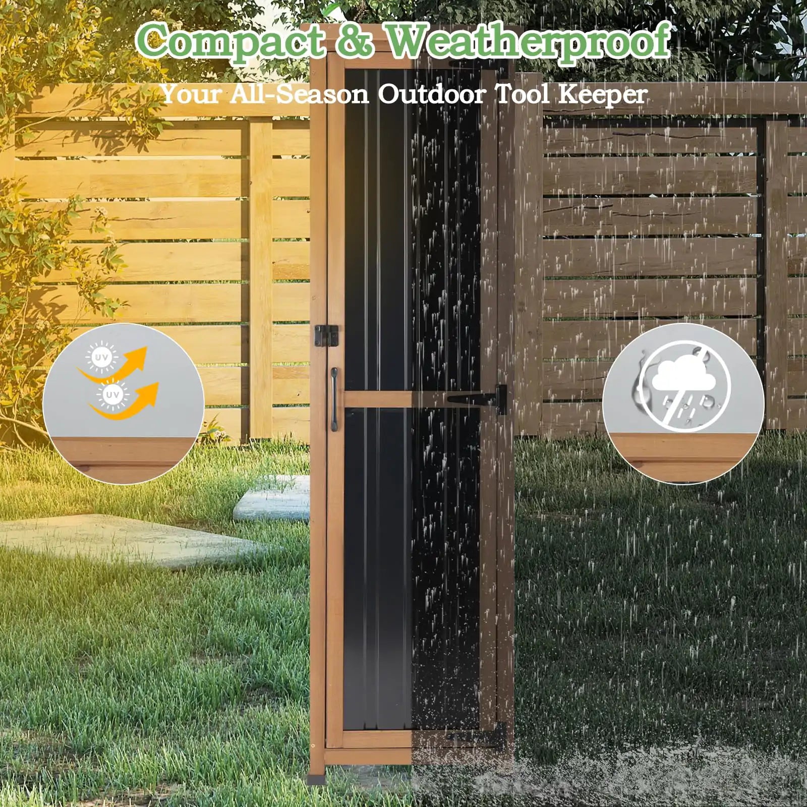 Durable Outdoor Wooden Cabinet with Black Finish