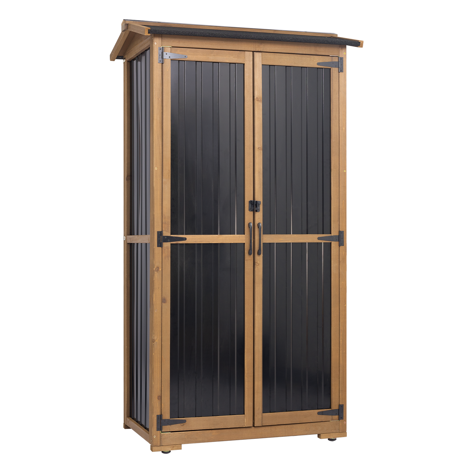 Outdoor Storage Cabinet with Shelves, Waterproof Roof-GF37