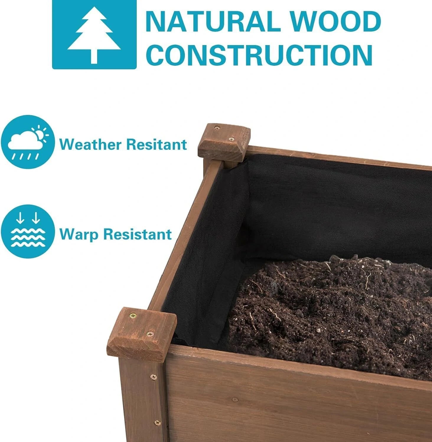 Close-up of planter box wood texture and finish