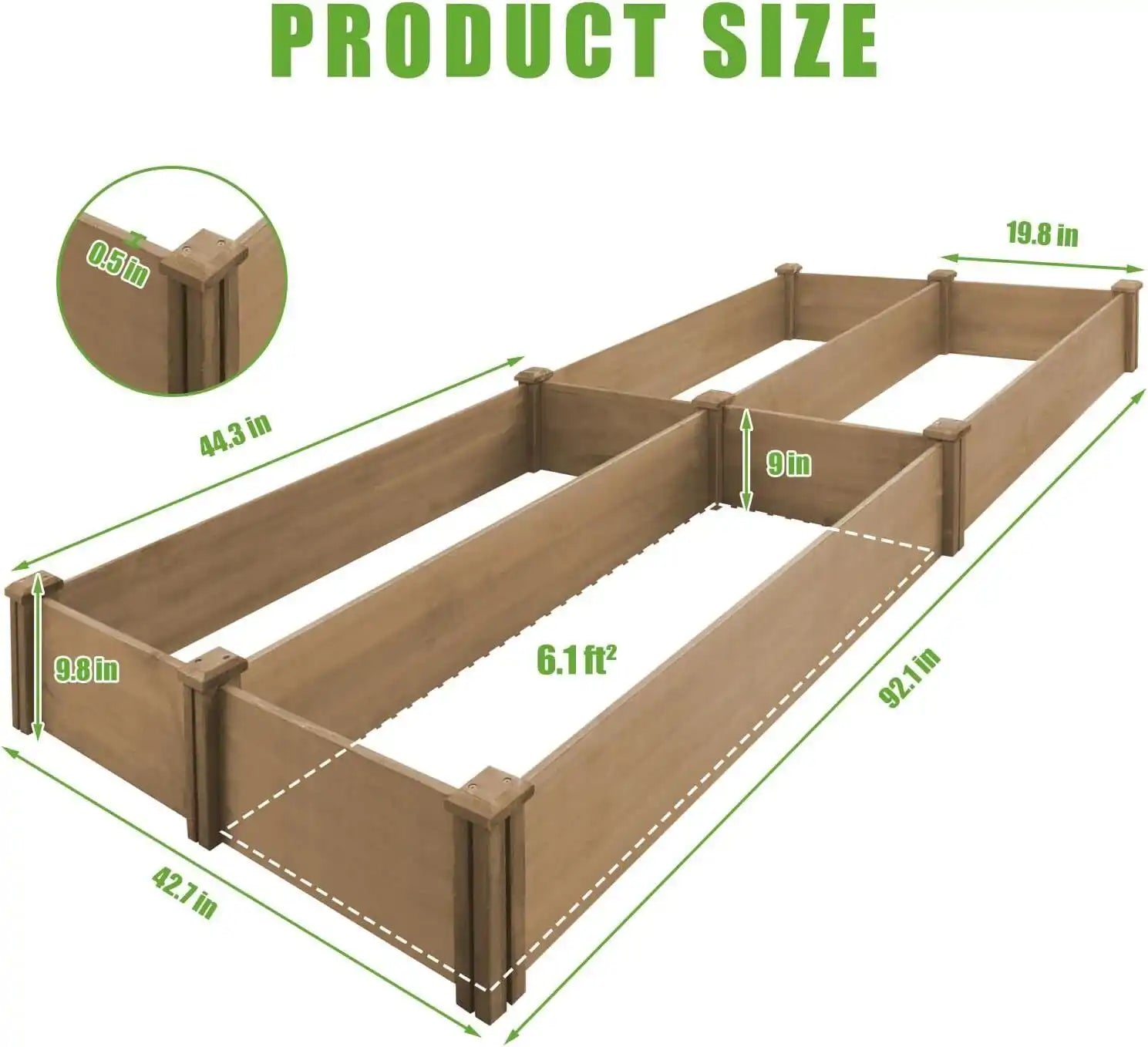 PETSCOSSET garden bed corner joint close-up