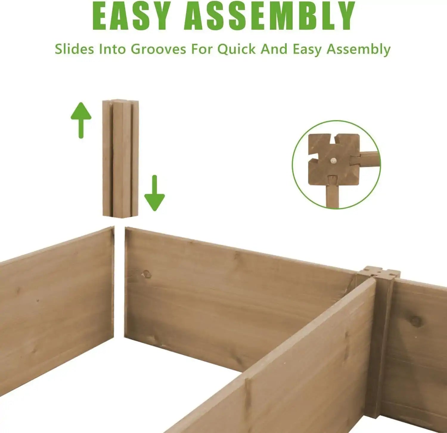 PETSCOSSET 8x4 raised bed placed in a garden with vegetables