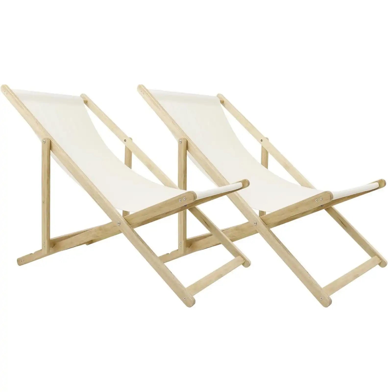 PETSCOSSET 41″L Wooden Patio Lawn Deck Chairs 2 Set Outdoor Camping Sling Chairs, Brown
