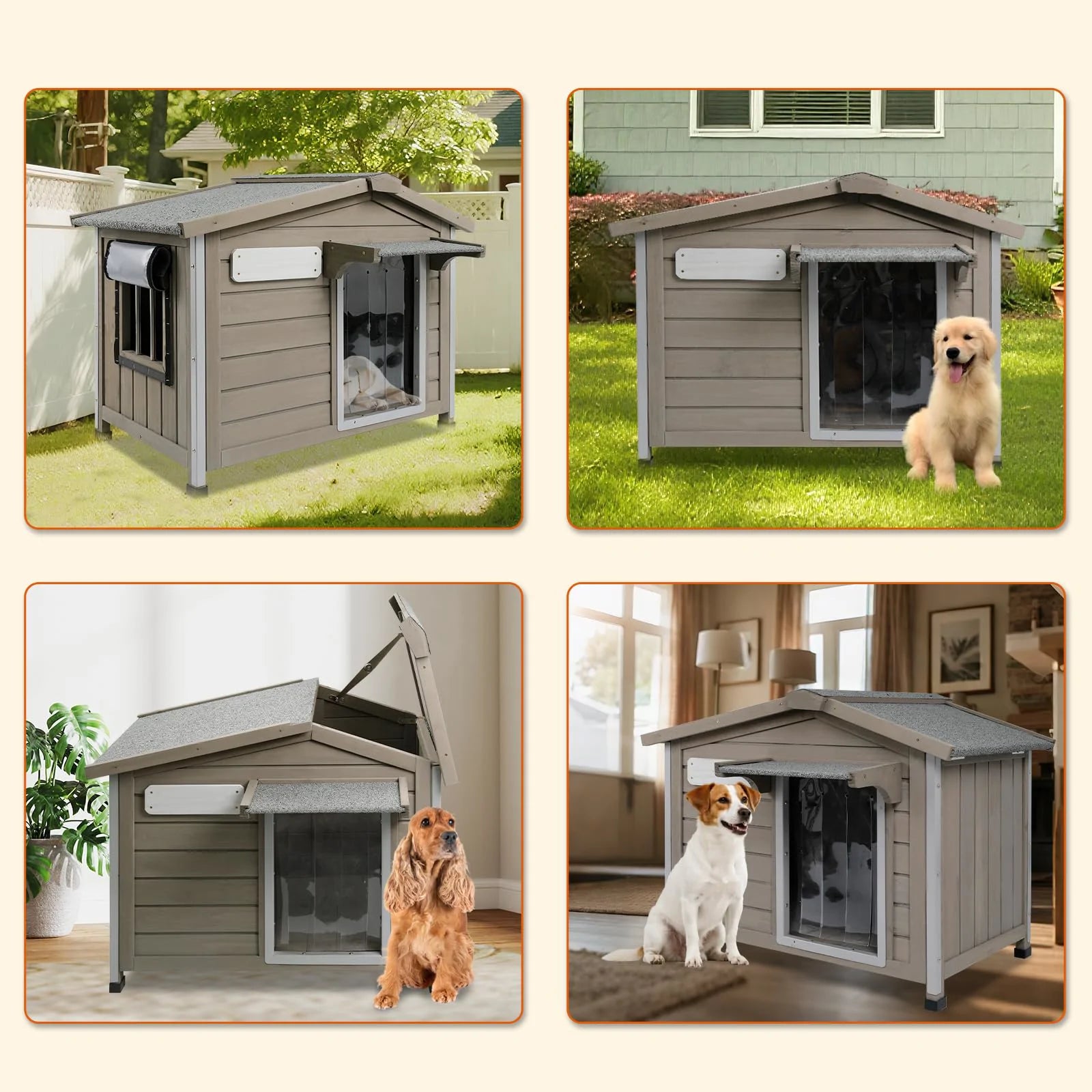Cozy Indoor Dog Kennel with Weatherproof Roof – PETSCOSSET