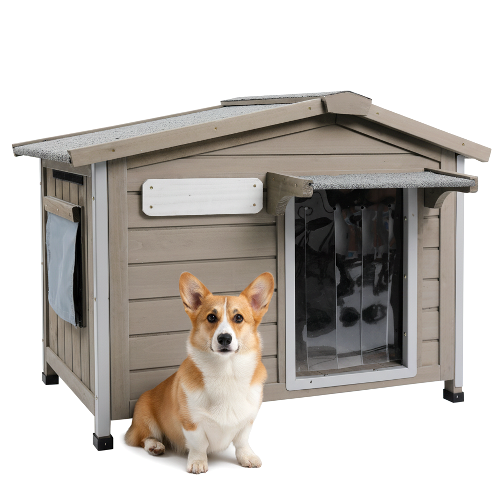 30" Anti-Chewing Iron Frame Wooden Dog House-PET46