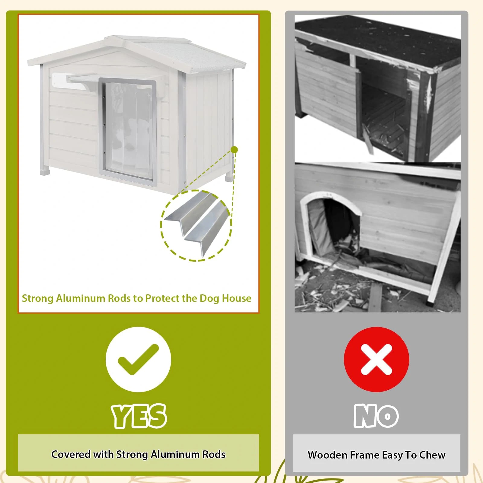 Weatherproof Wooden Dog Kennel with Openable Asphalt Roof and Grey Finish