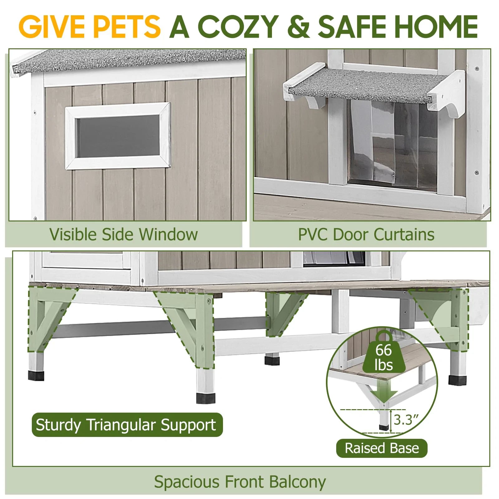 PETSCOSSET outdoor feral cat house placed in garden
