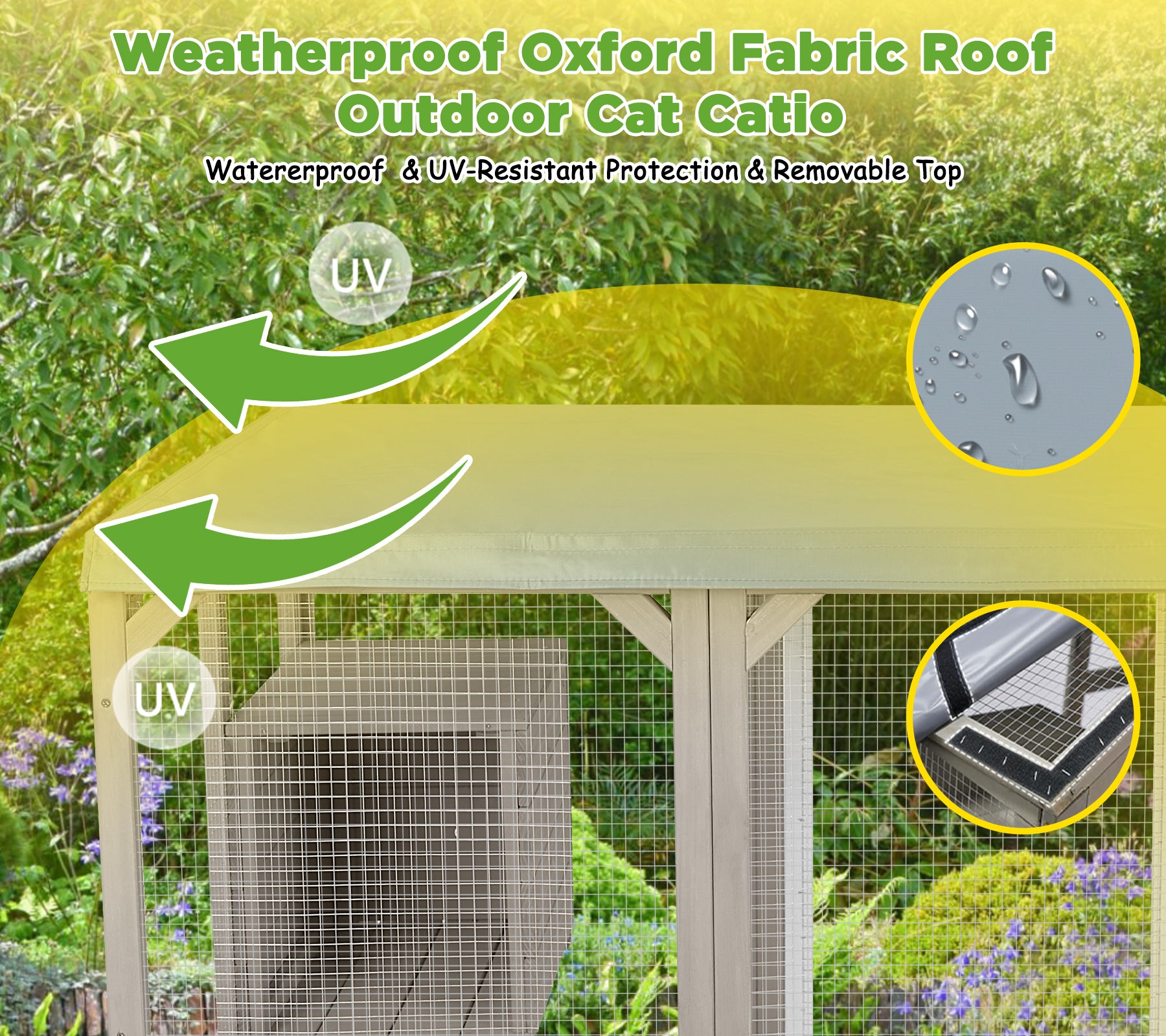 5-Door Expandable Outdoor Wooden Cat Enclosure with Window Access-PET78