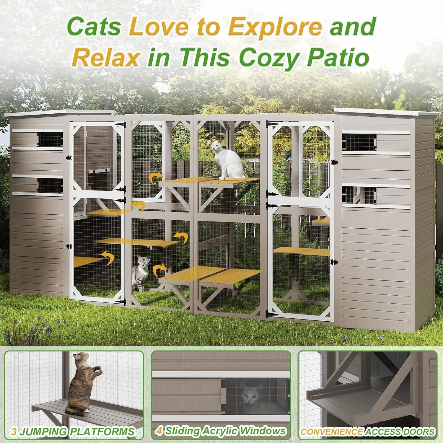 Elevated platforms and walkways for feline enrichment