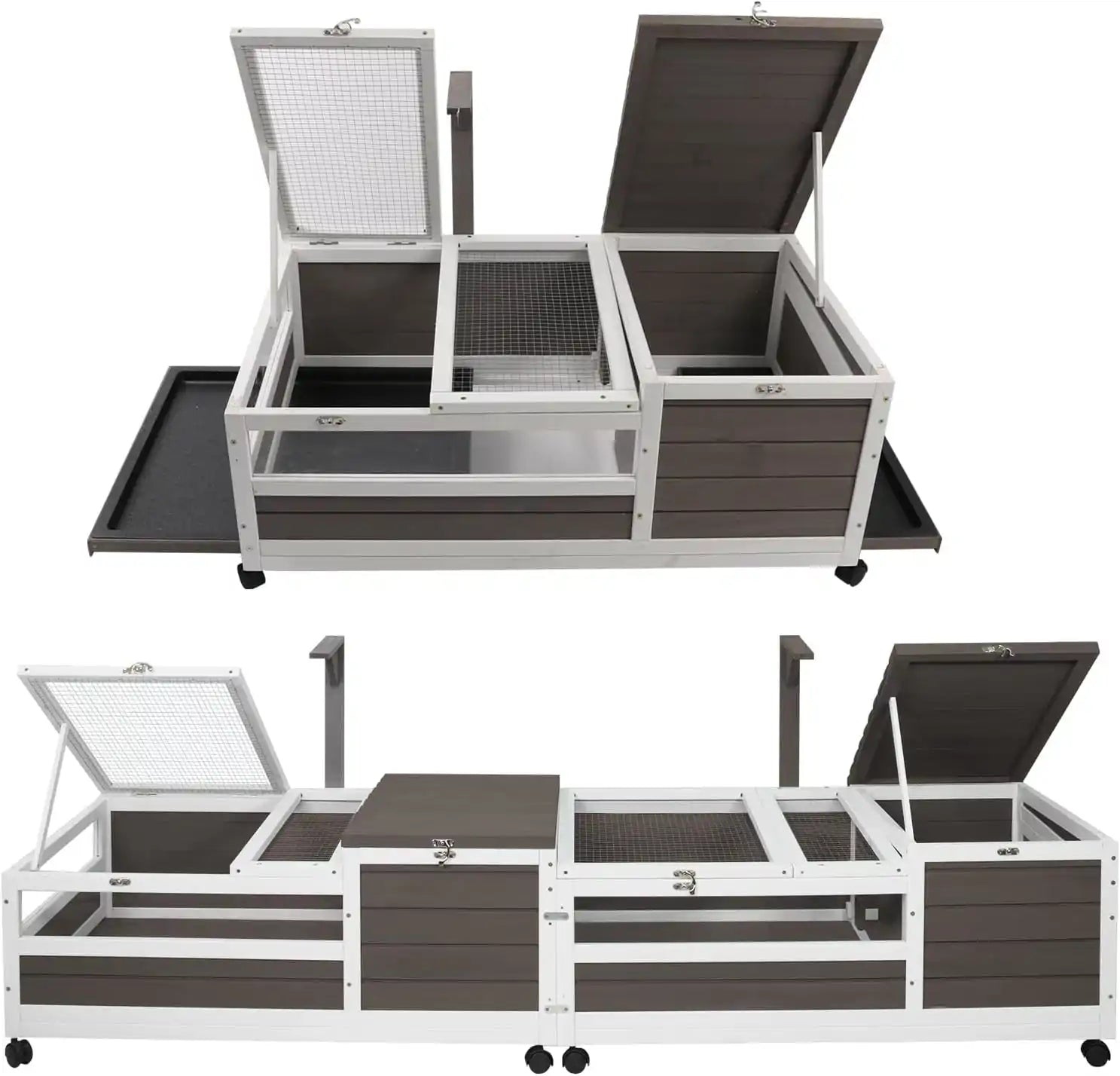 Indoor tortoise enclosure with open-top and mesh lid